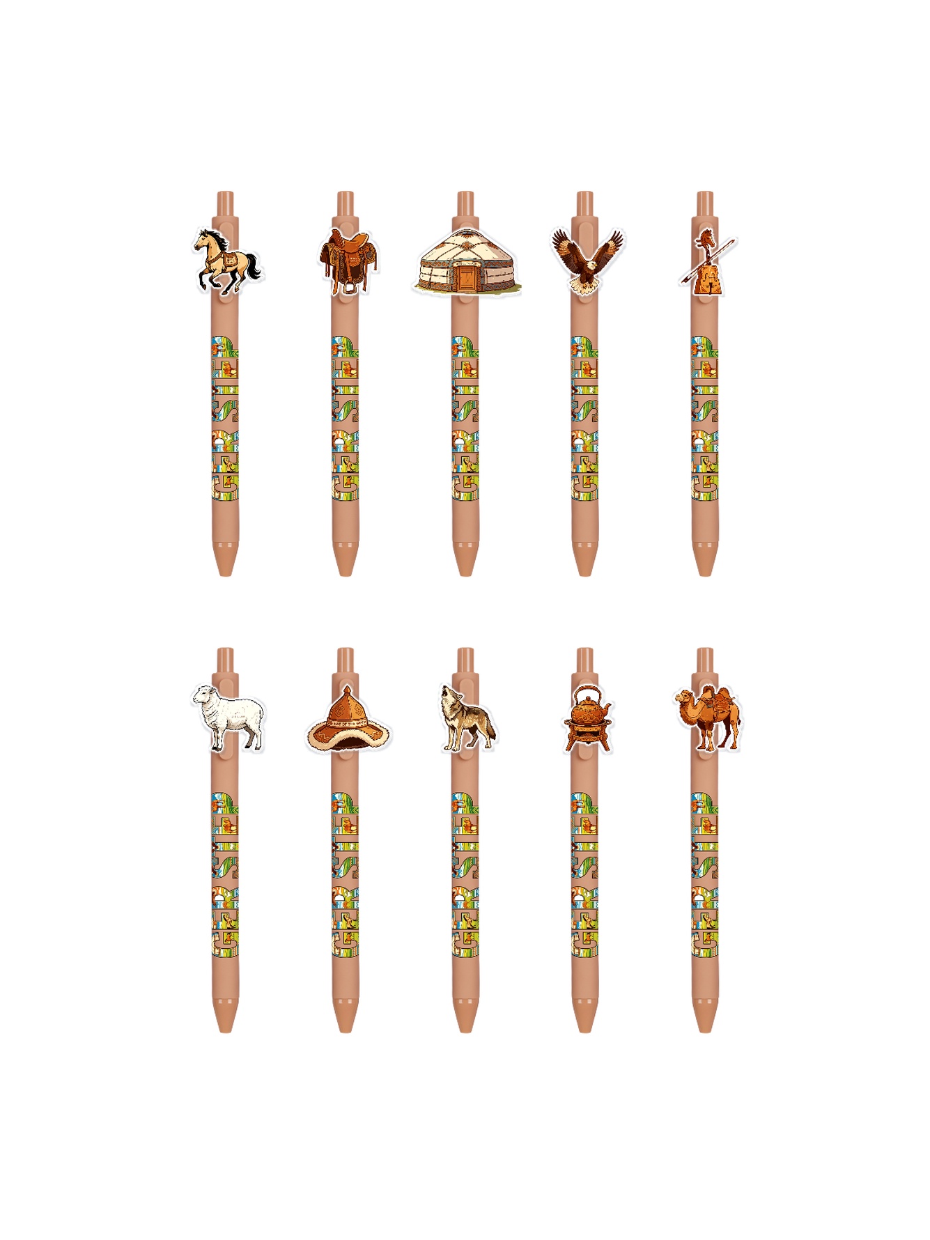 10PCS Mongolian Grassland Pen Black Ink Asian Nature Gift