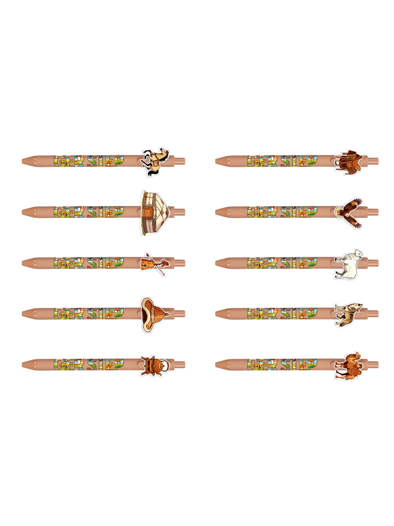 10PCS Mongolian Grassland Pen Black Ink Asian Nature Gift