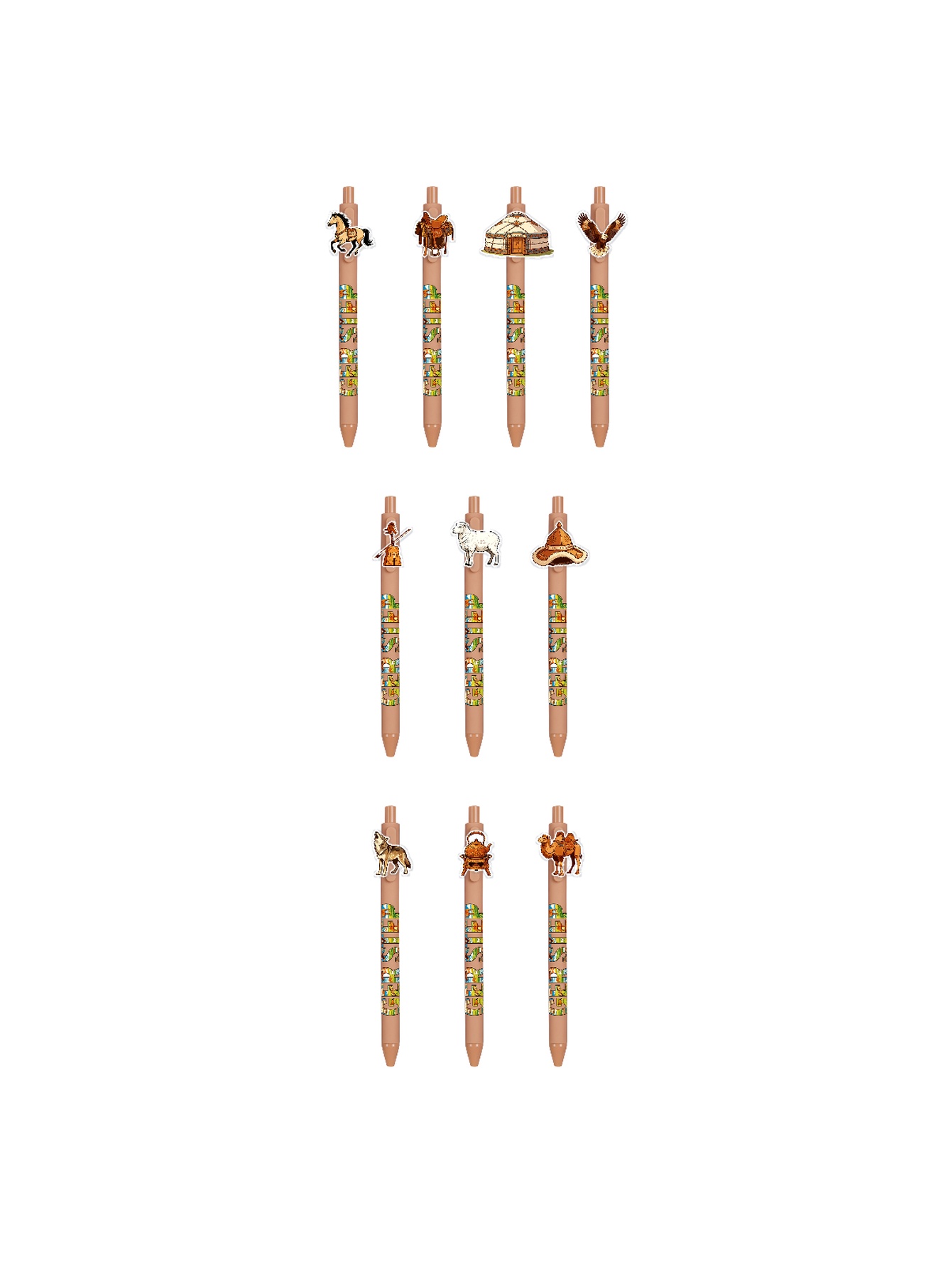 10PCS Mongolian Grassland Pen Black Ink Asian Nature Gift