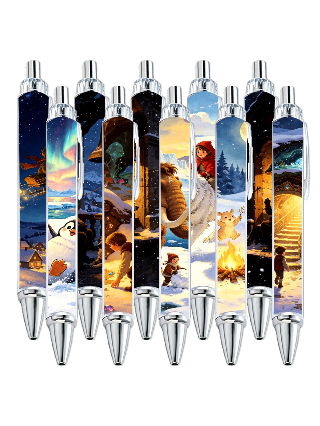 Winter Pens, Aurora Penguin - 10-Pack