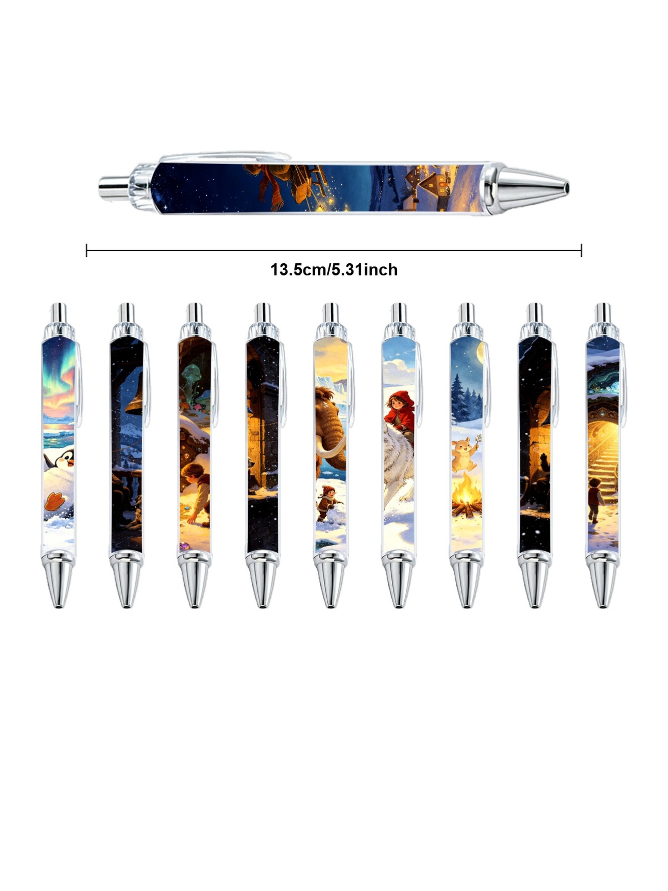 Winter Pens, Aurora Penguin - 10-Pack