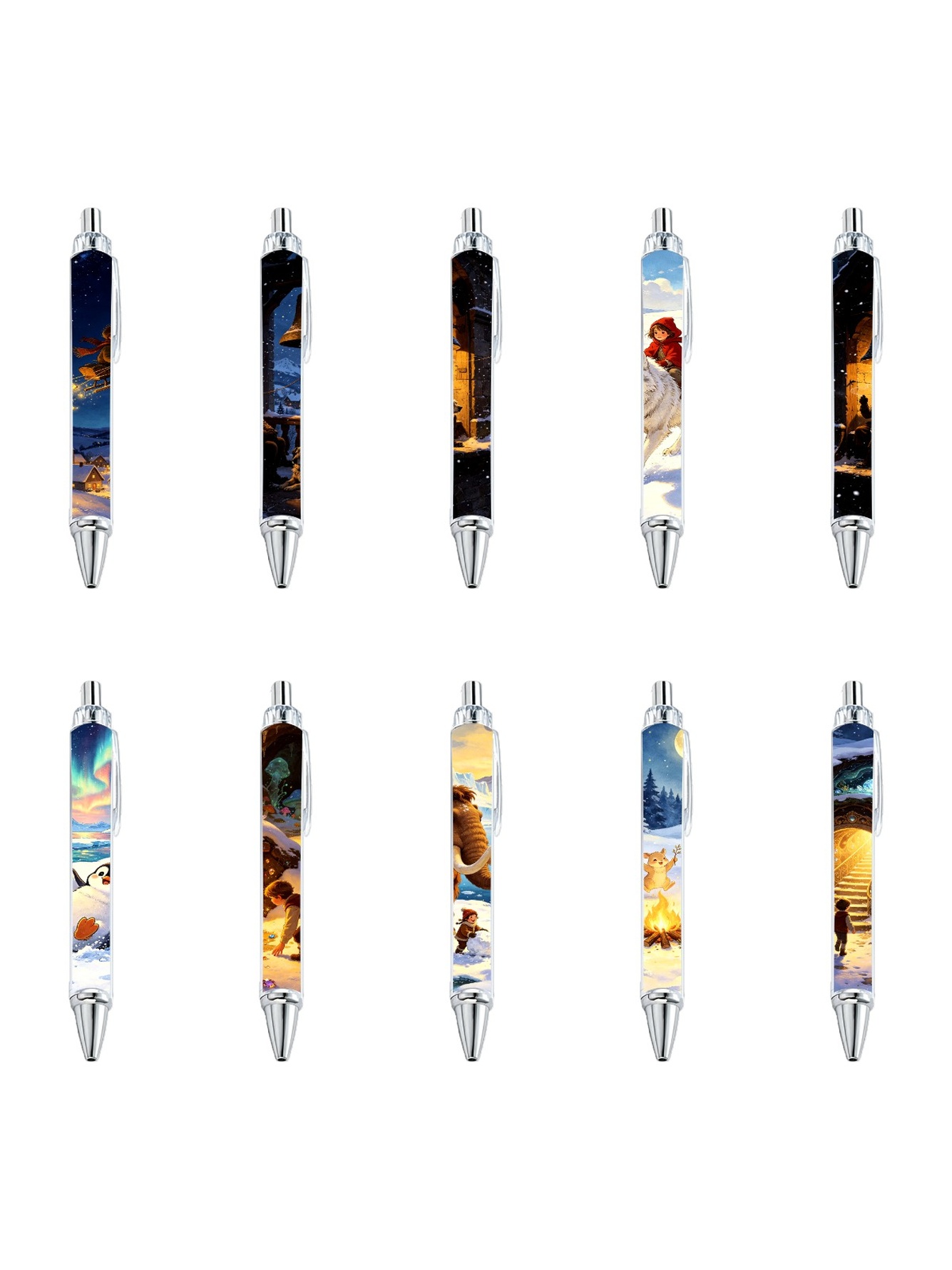Winter Pens, Aurora Penguin - 10-Pack