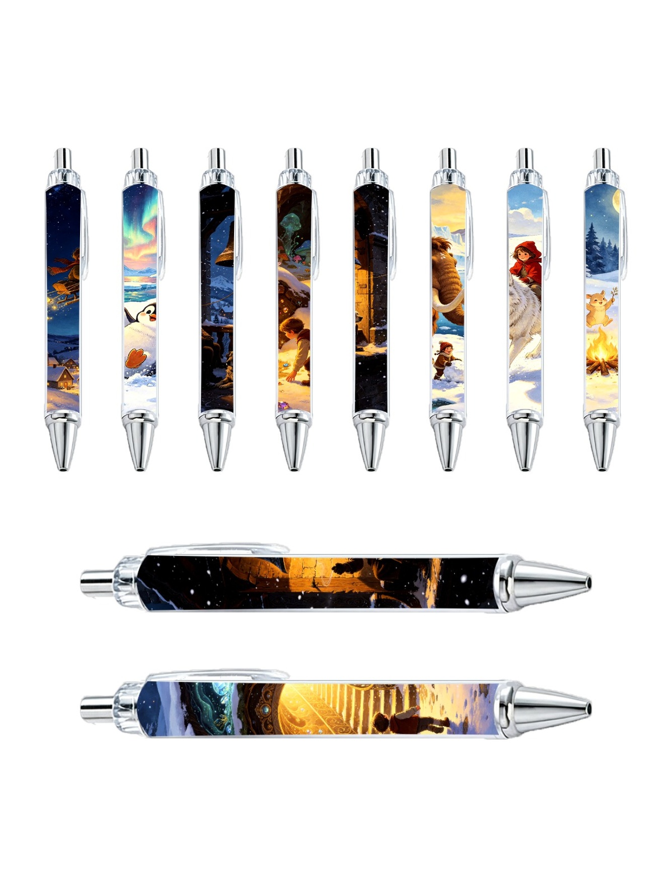 Winter Pens, Aurora Penguin - 10-Pack