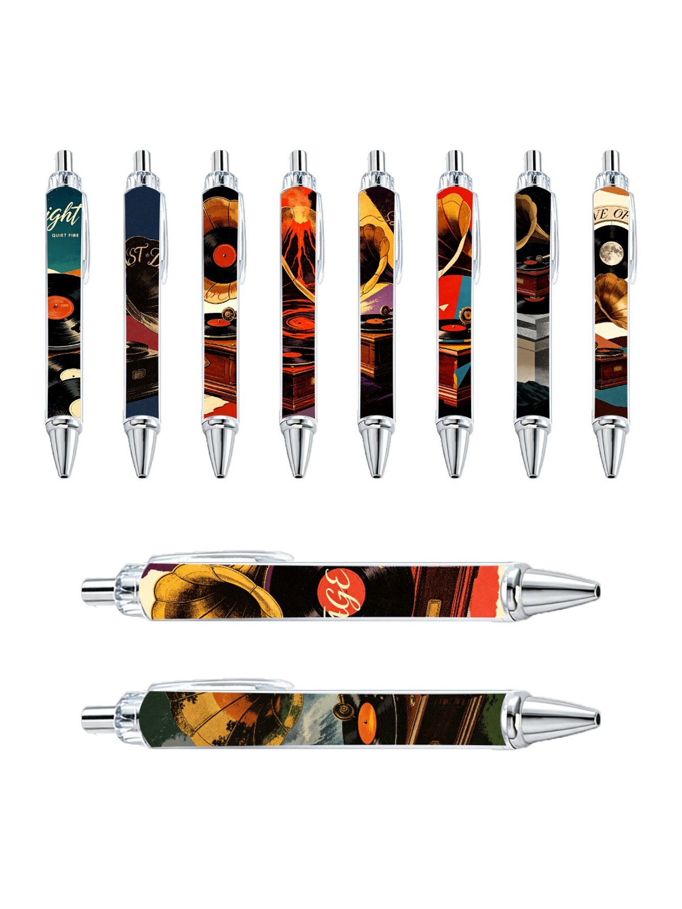 Gramophone Vinyl Ballpoint Pens - 10-Pack