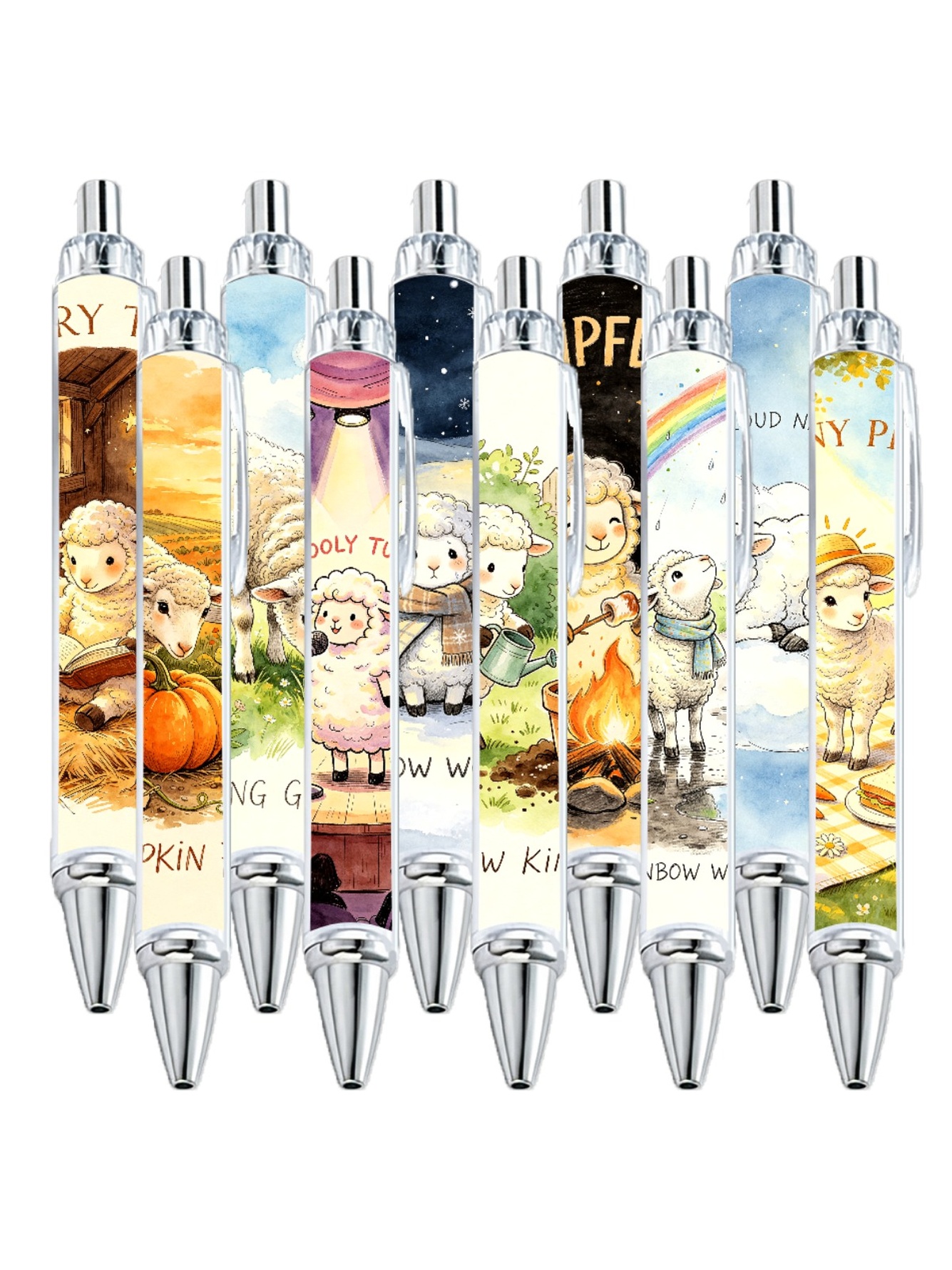 Lamb Gel Pens, Sheep Farm, Black Ink - 10-Pack