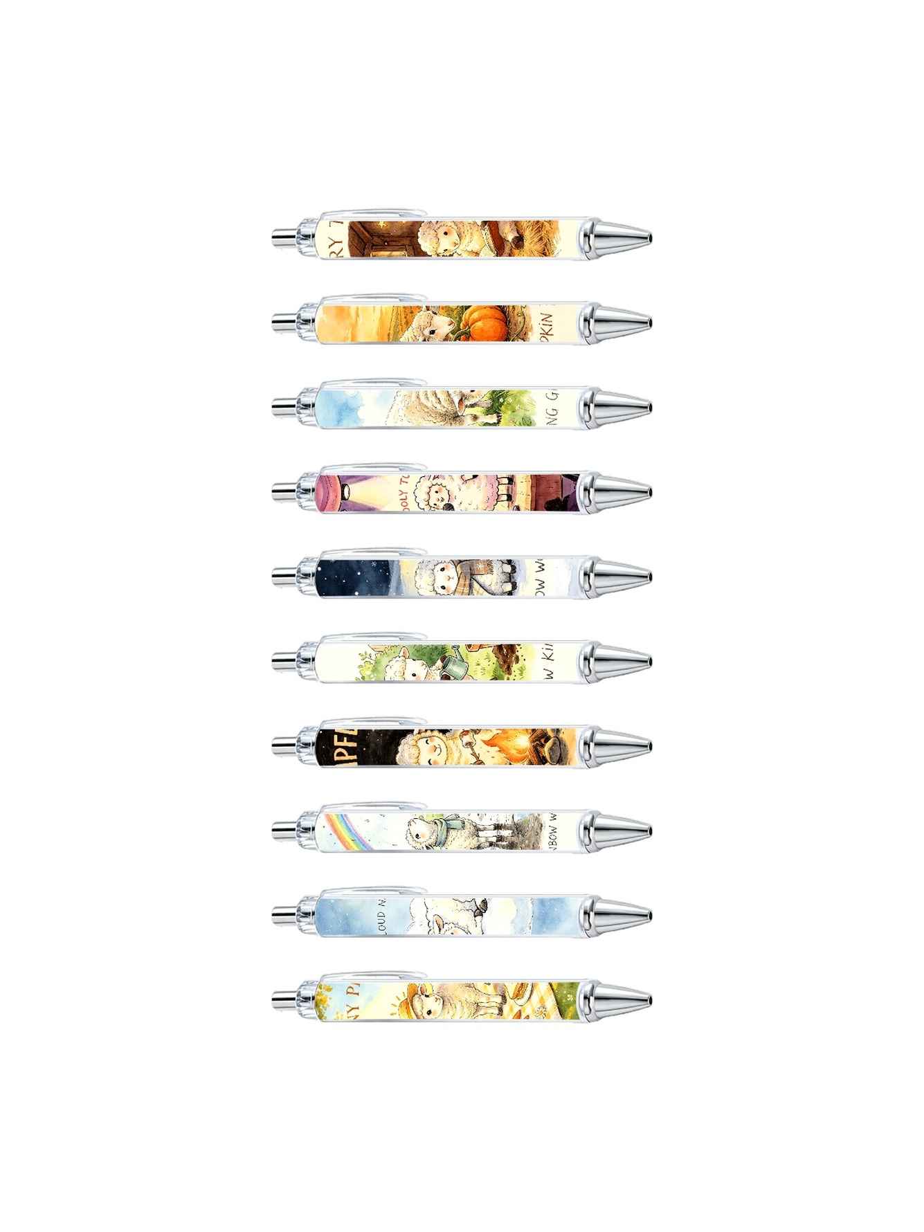 Lamb Gel Pens, Sheep Farm, Black Ink - 10-Pack