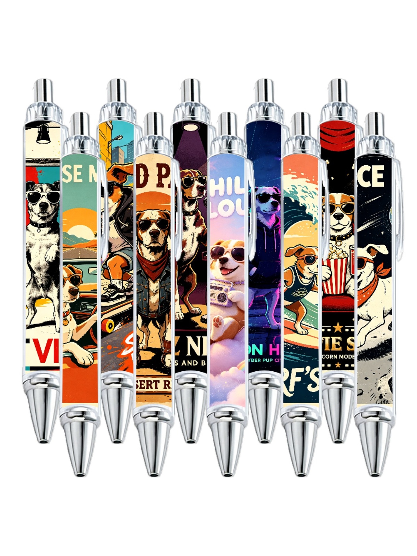 Dog Sunglasses Gel Pens, Black Ink - 10-Pack