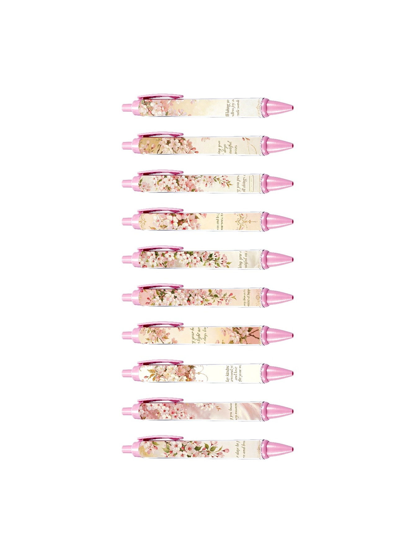 Orange Camellia Pen, Endless Joy Black Ink - 10-Pack