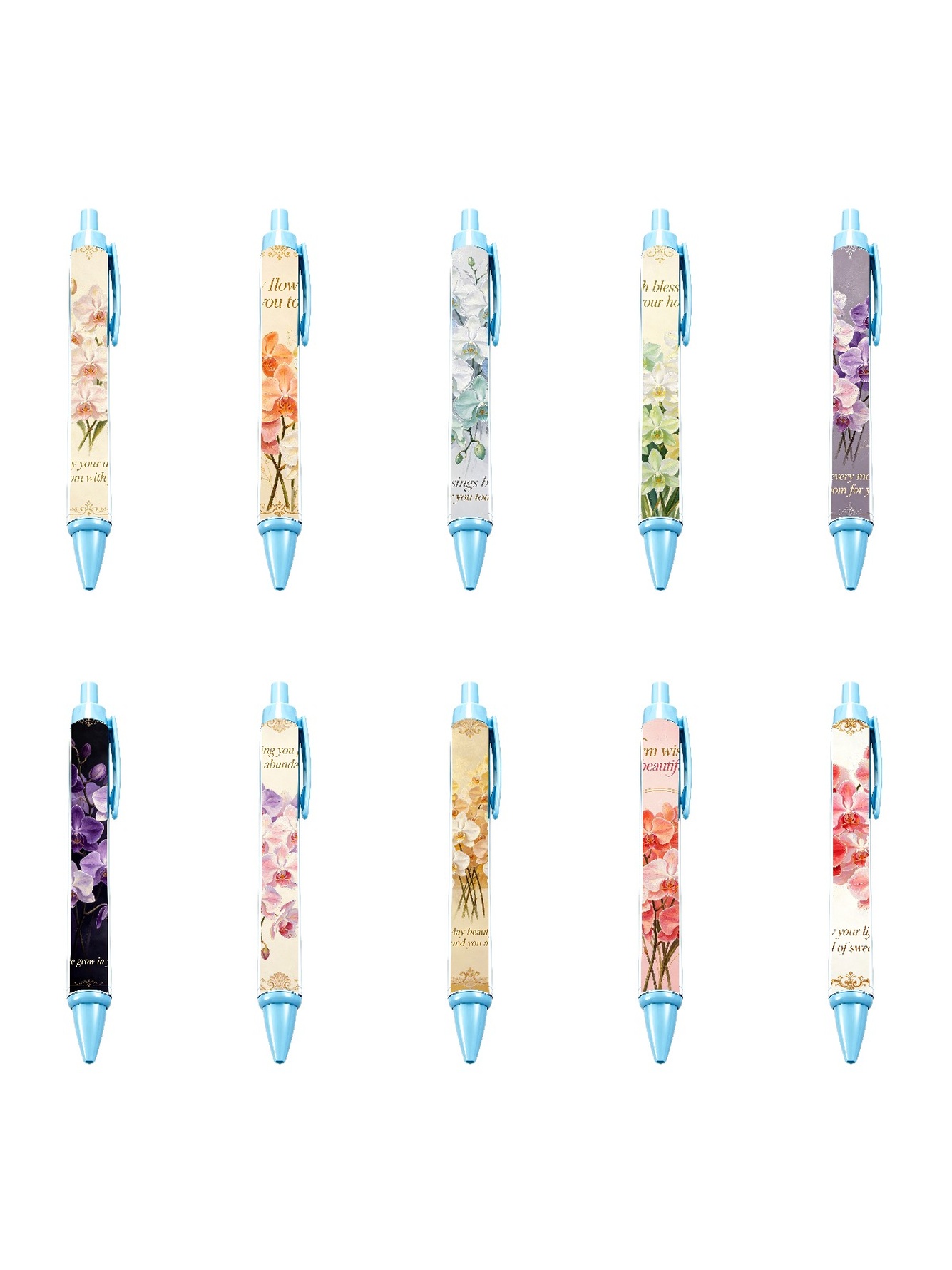 Daisy Retractable Pen, Yellow Joyful Days - 10-Pack