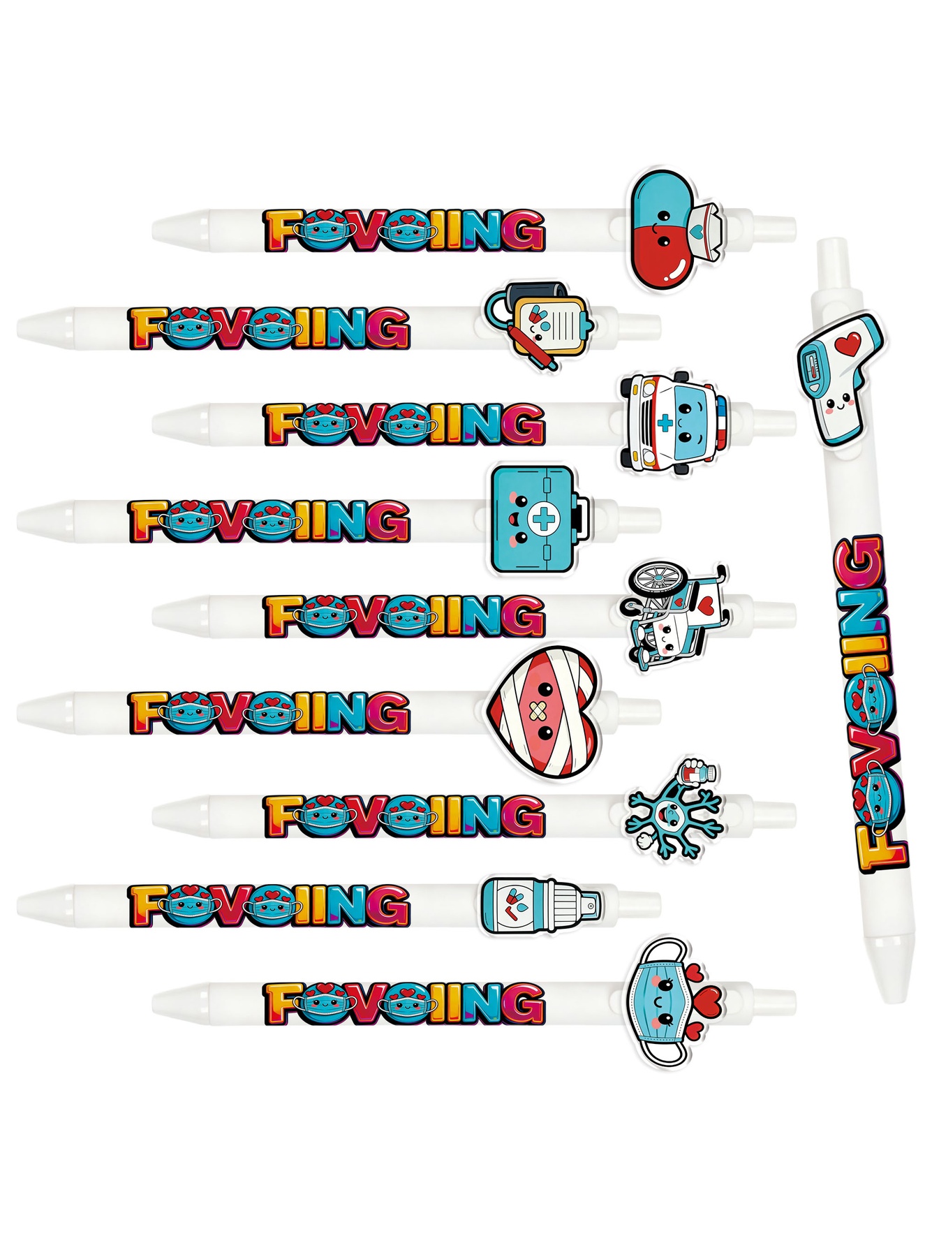 Medical Specialized Push Button Ballpoint Pens - 10-Pack