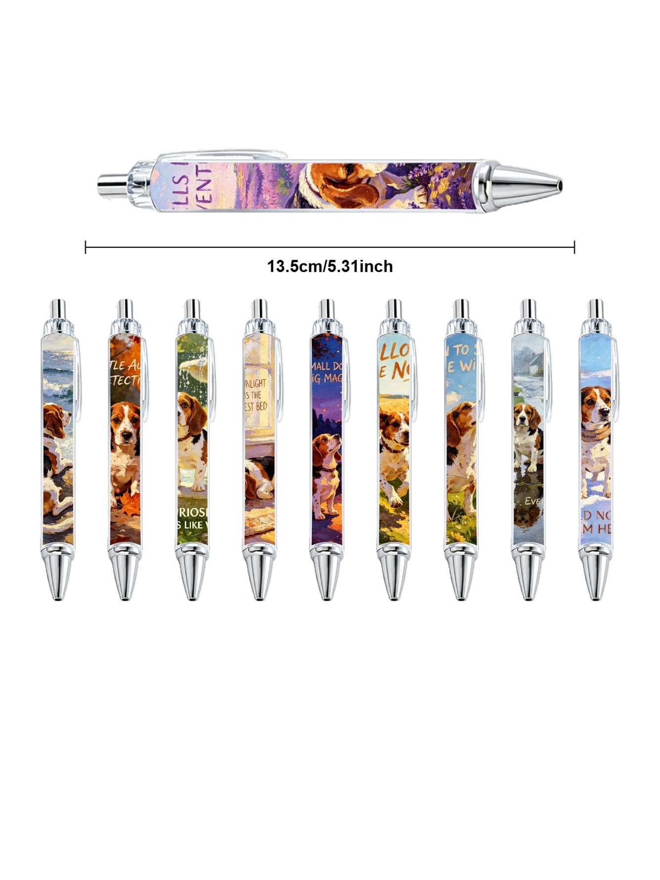 Hound Still Ballpoint Pens, Hill Stand Print - 10-Pack