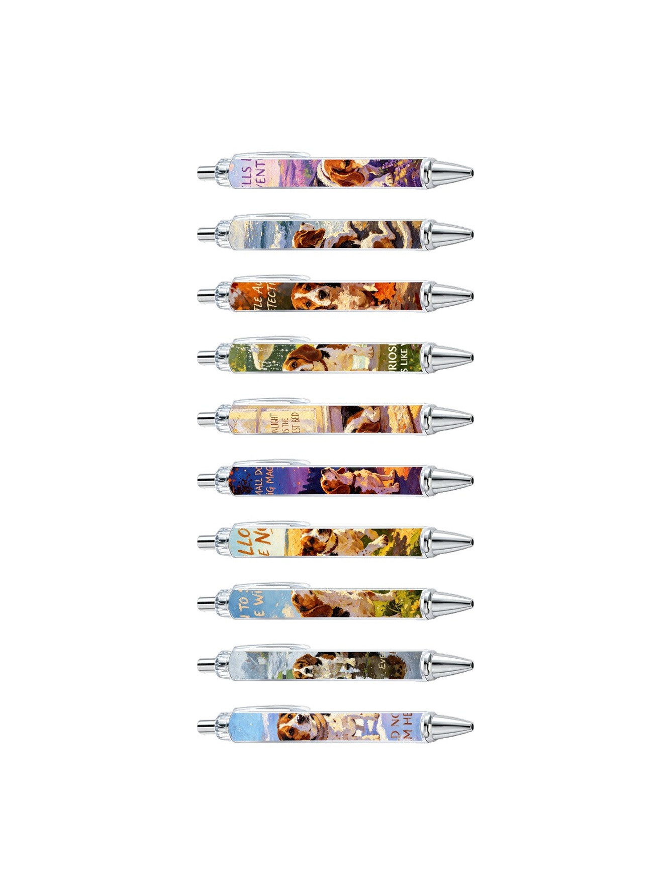 Hound Still Ballpoint Pens, Hill Stand Print - 10-Pack