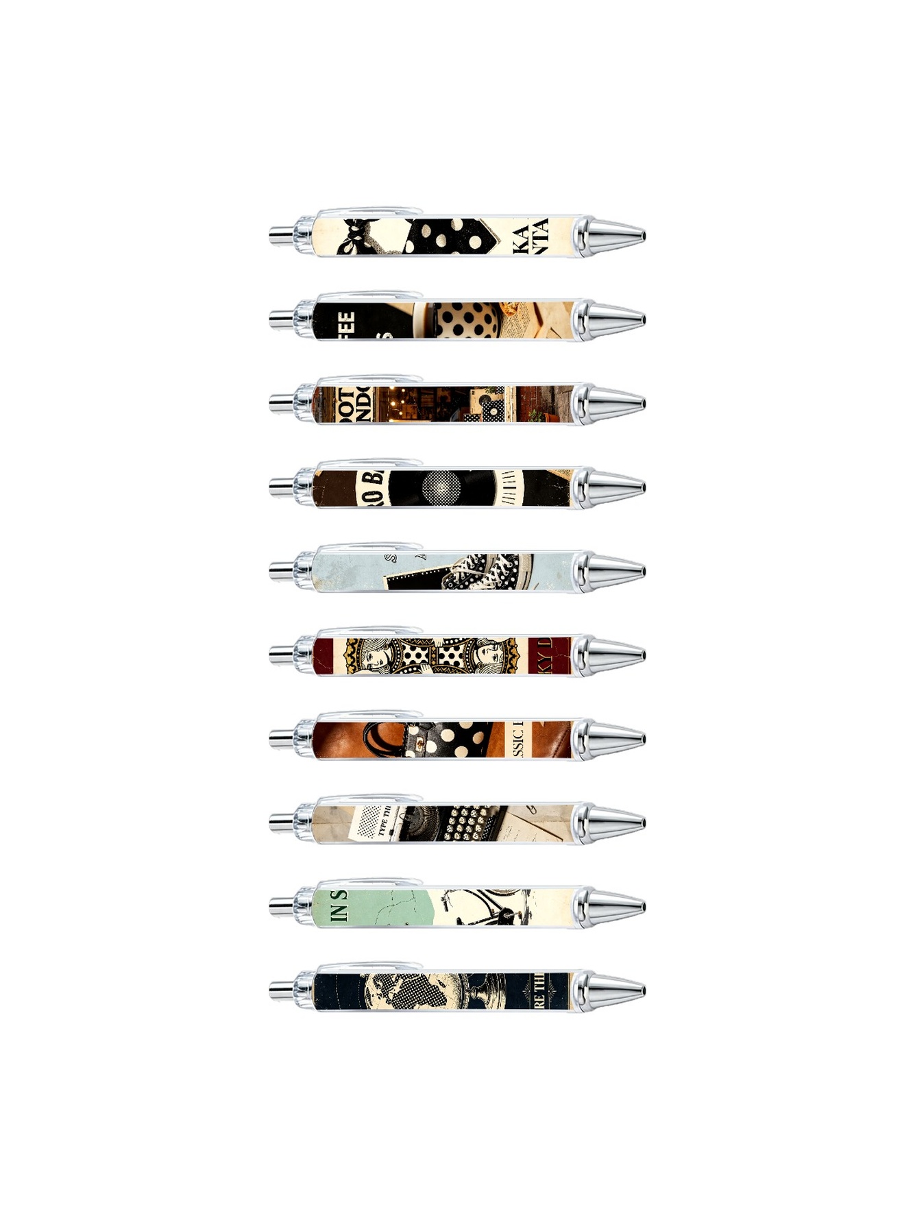 Dot Pattern Gel Pens, Dots, Black Ink - 10-Pack