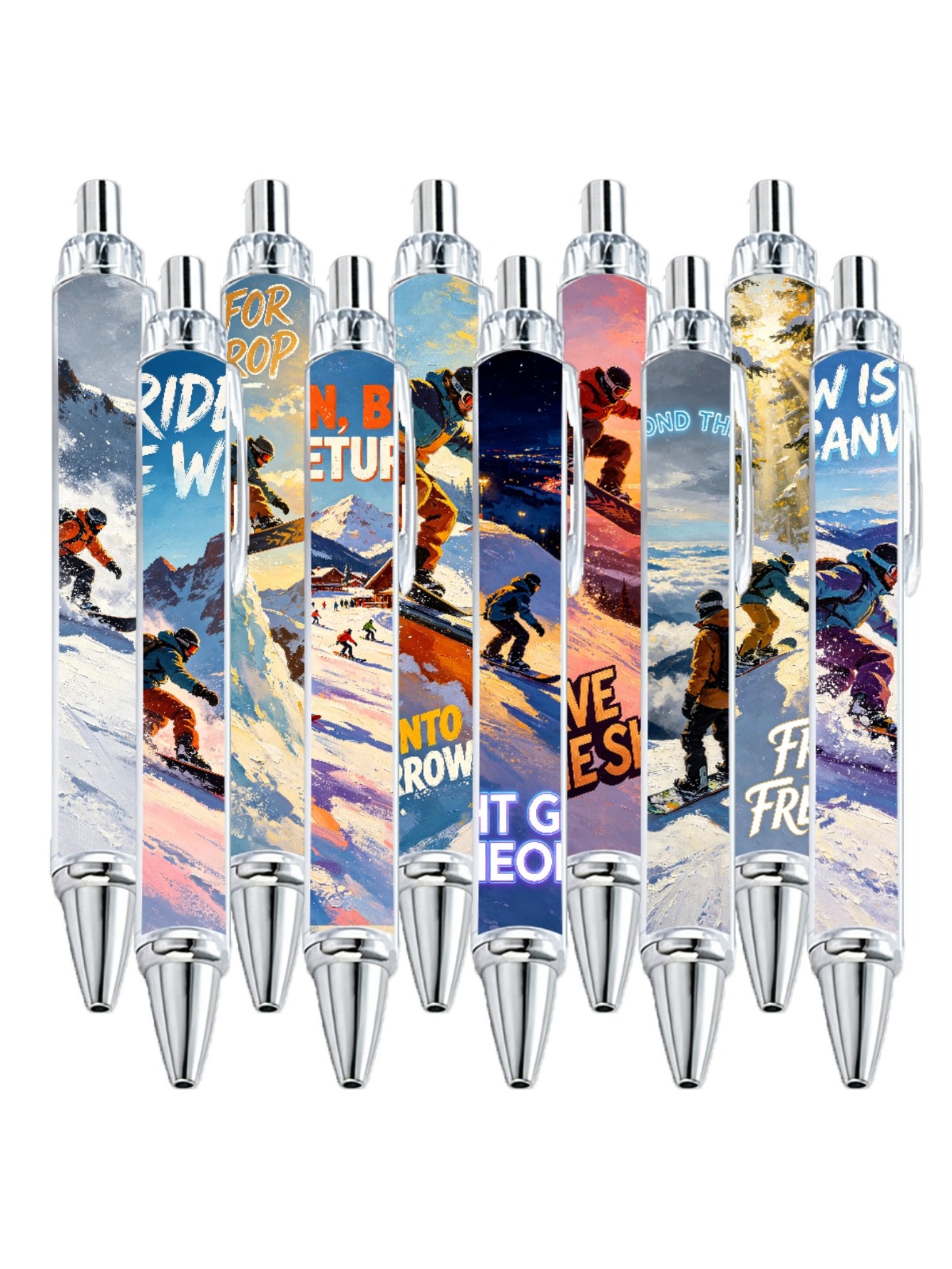 Multi Graphic Snowboarding Ballpoint Pens