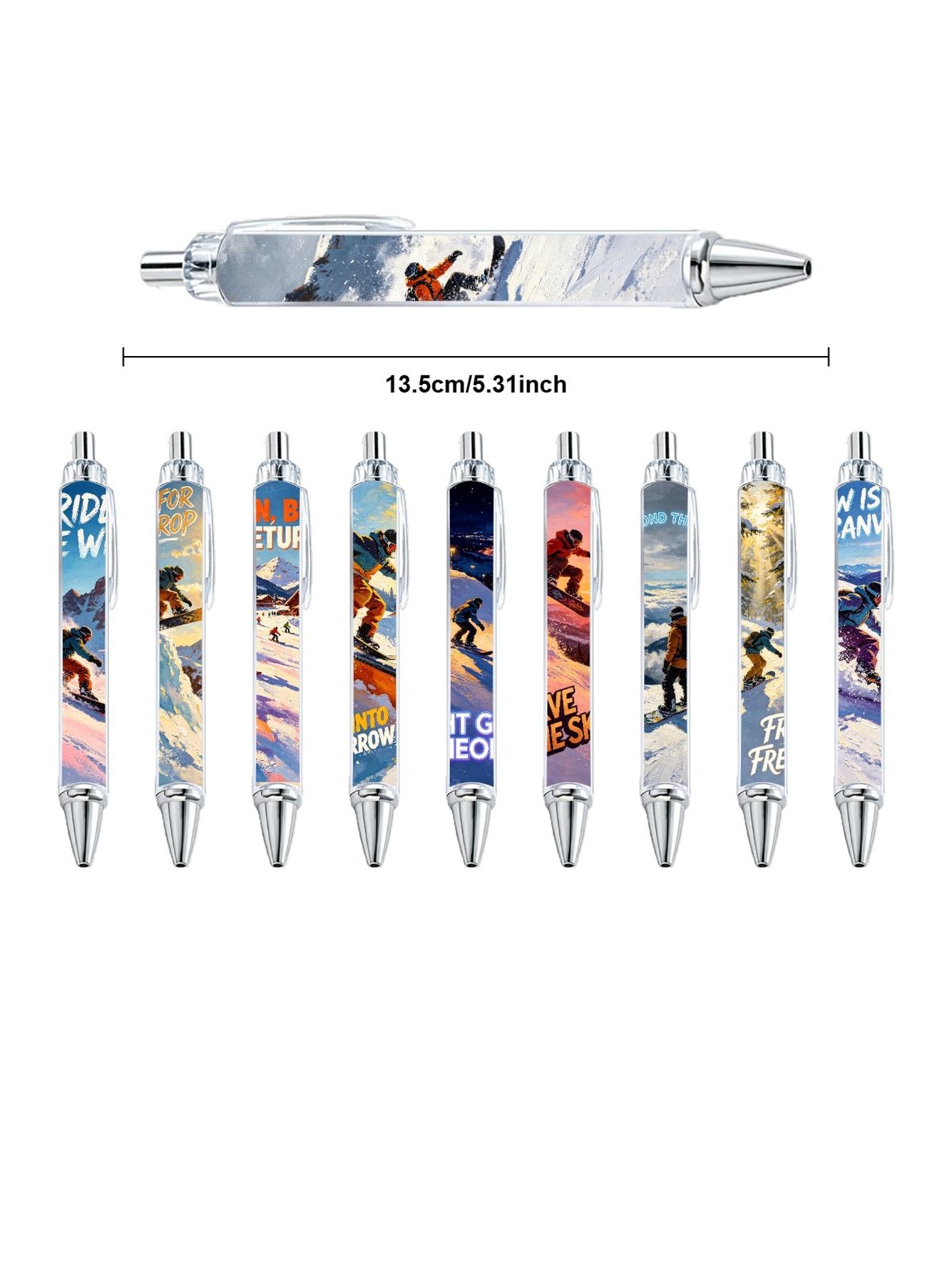 Multi Graphic Snowboarding Ballpoint Pens