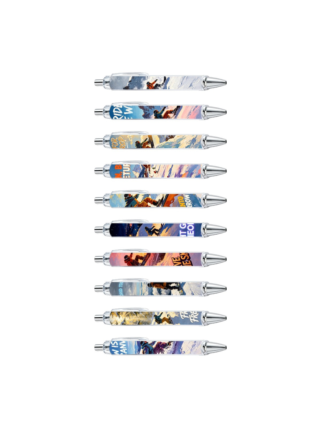 Multi Graphic Snowboarding Ballpoint Pens