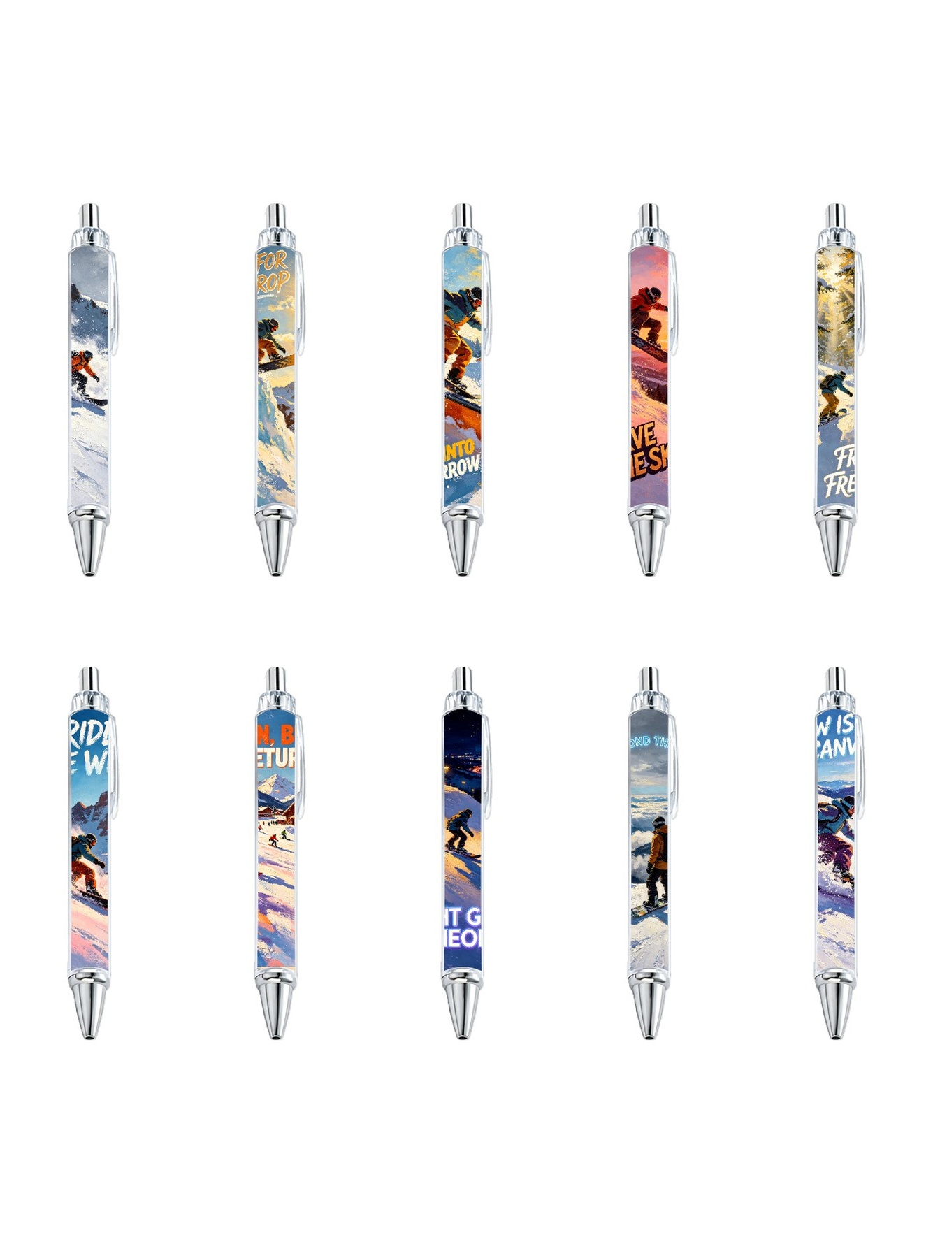 Multi Graphic Snowboarding Ballpoint Pens