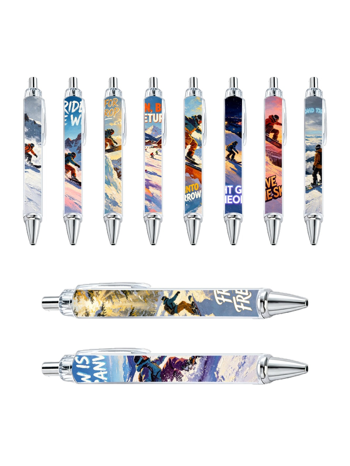 Multi Graphic Snowboarding Ballpoint Pens