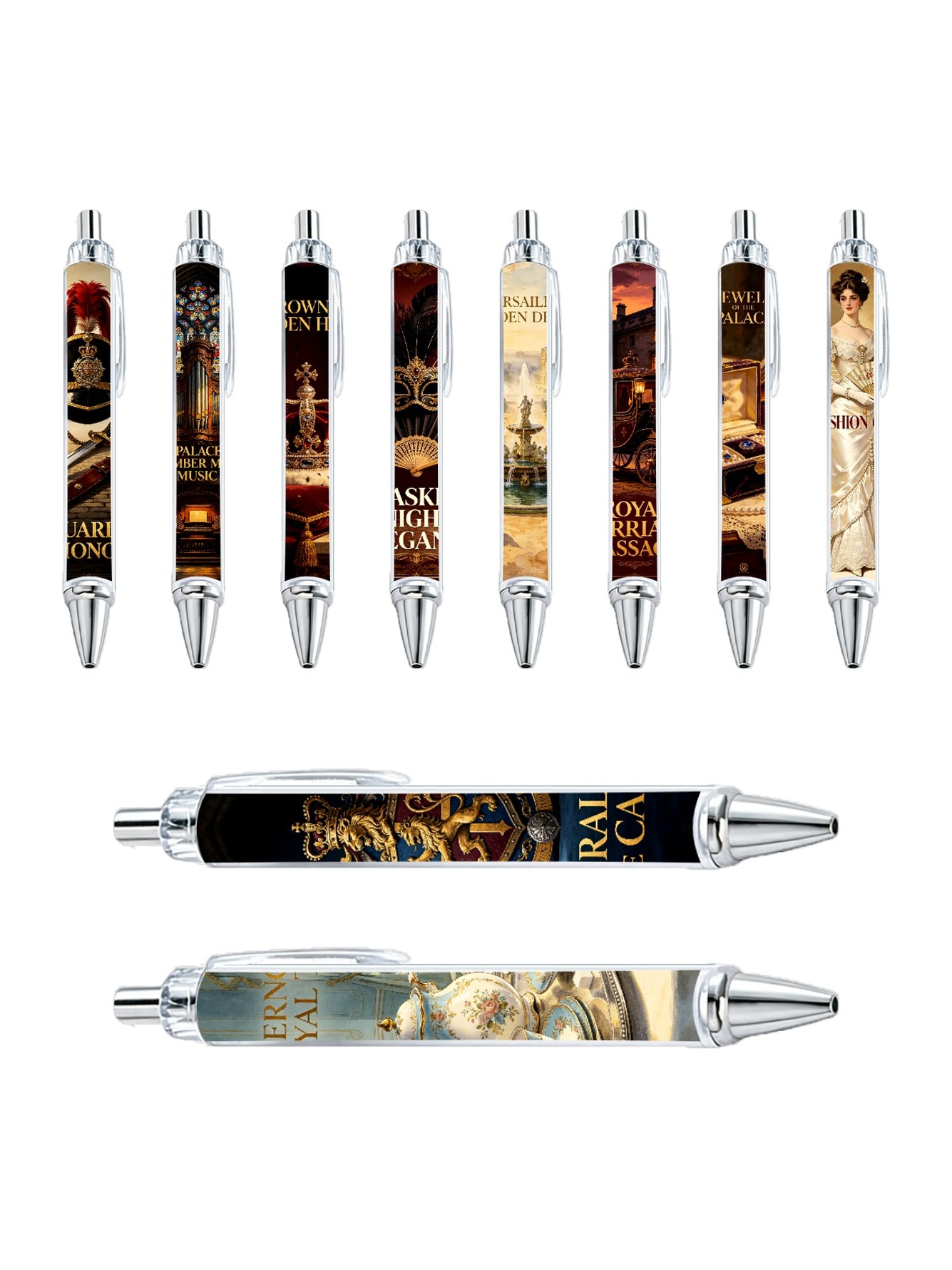 Palace Style Gel Pens Black Ink - 10-Pack