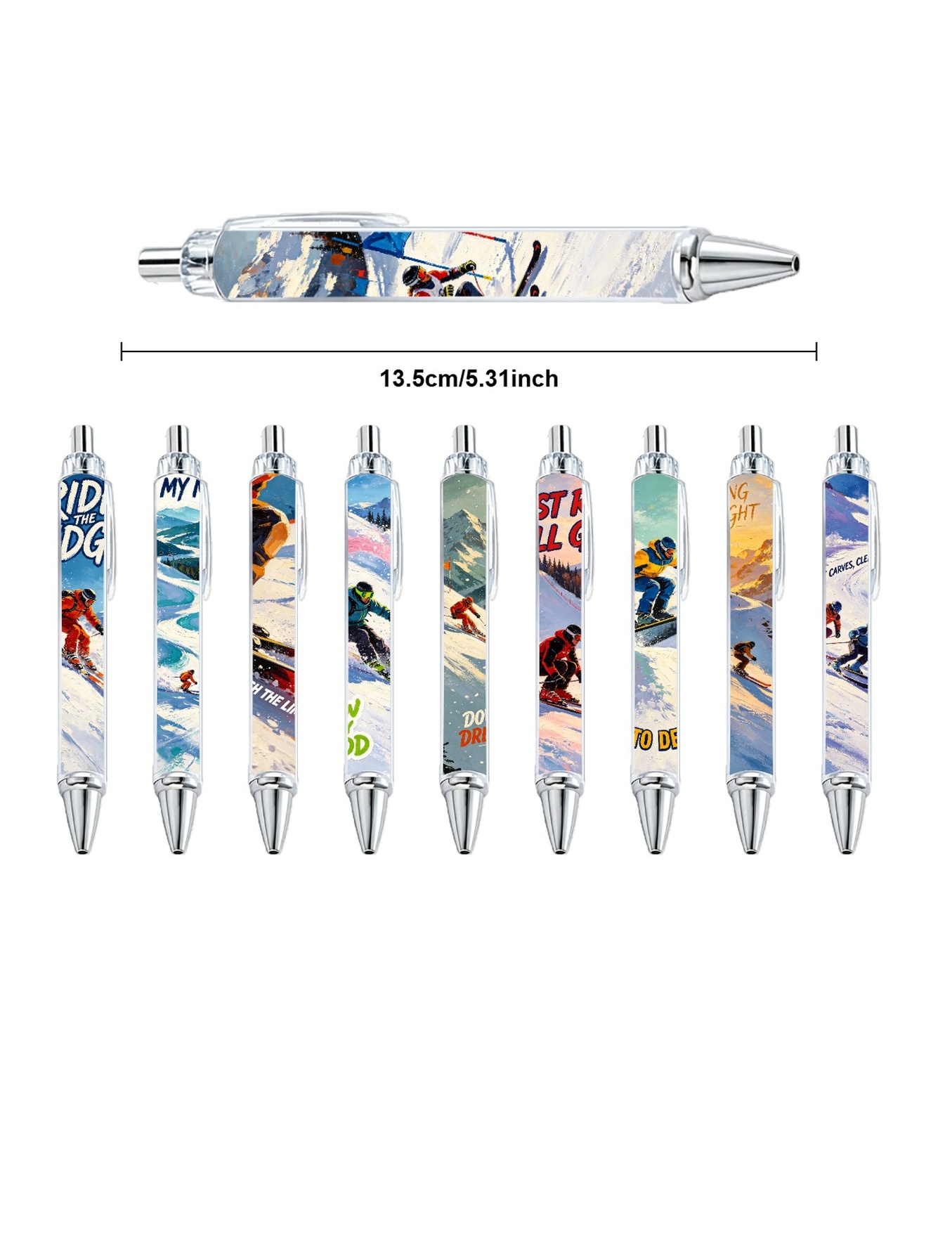 Ski Track Ballpoint Pens - 10-Pack