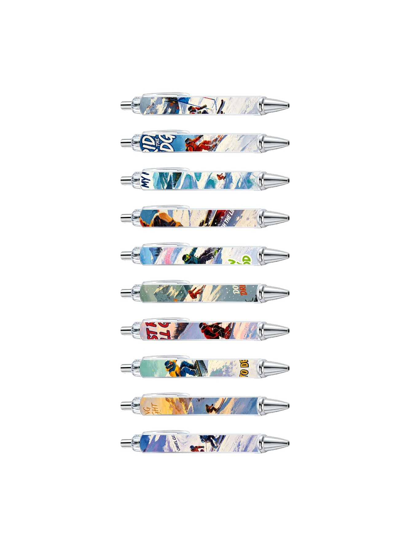 Ski Track Ballpoint Pens - 10-Pack