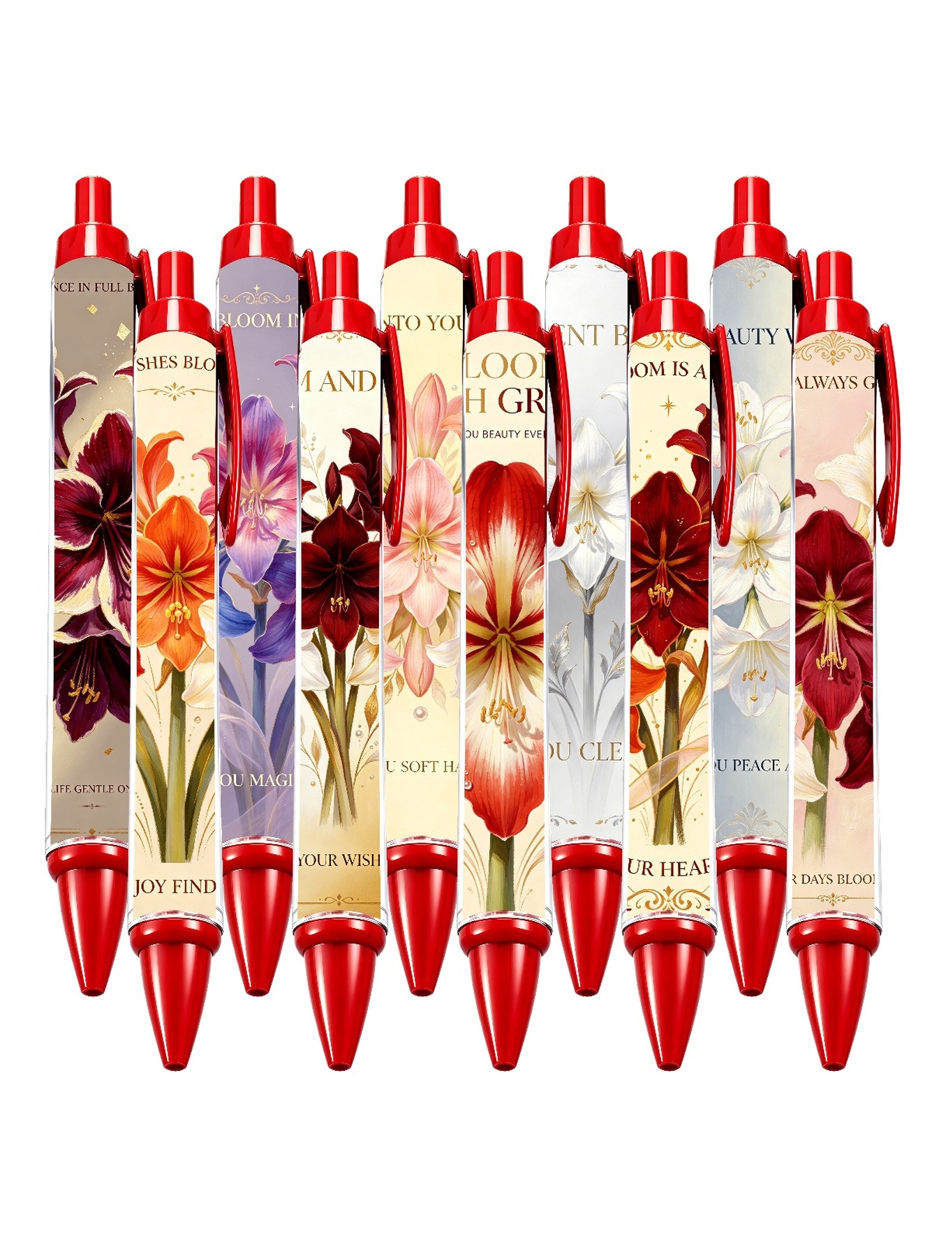 Pink Peony Pen Black Ink - 10-Pack