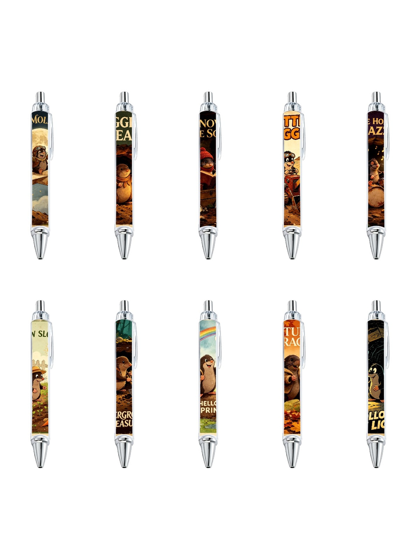 Mole Gel Pens, Black Ink - 10-Pack