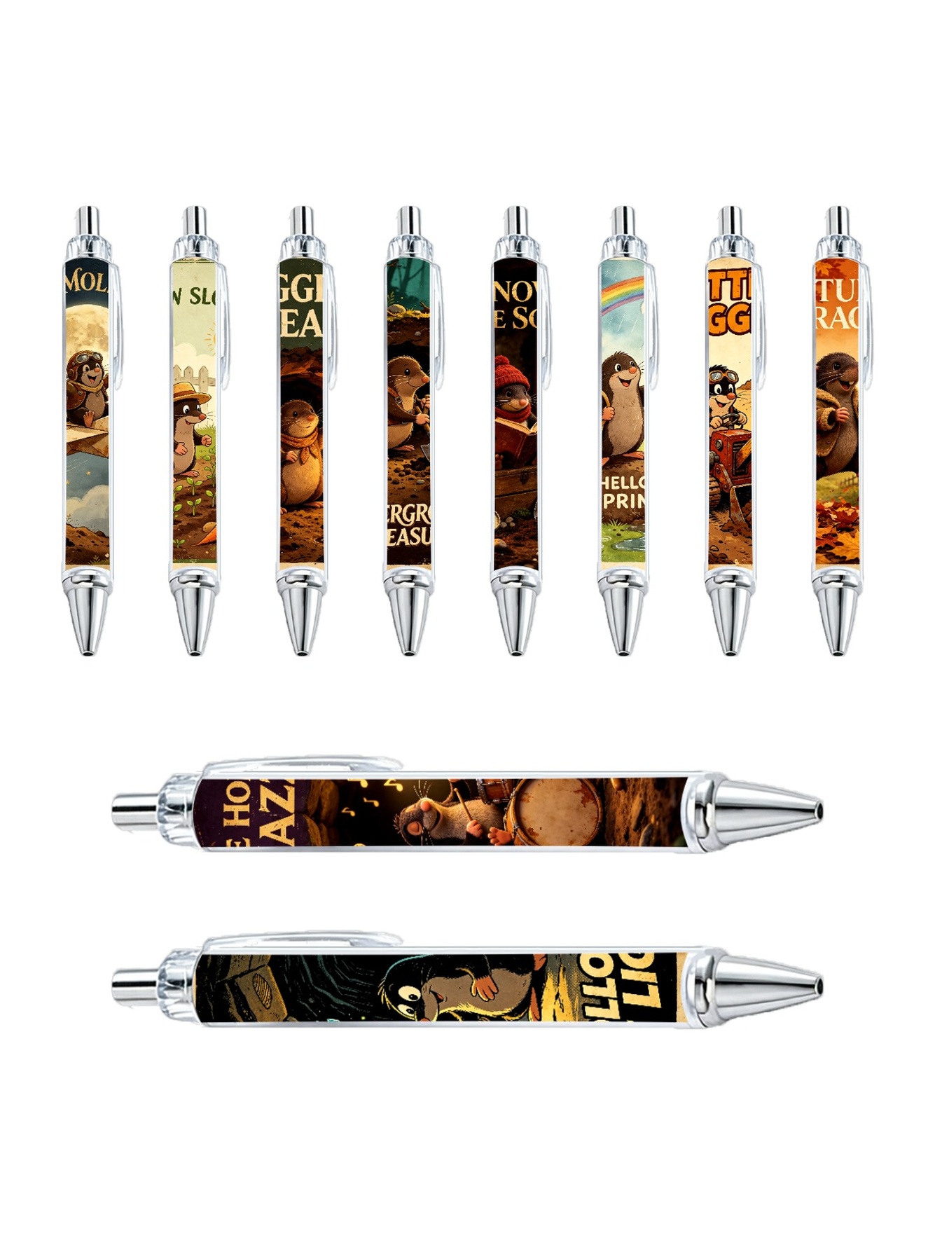 Mole Gel Pens, Black Ink - 10-Pack