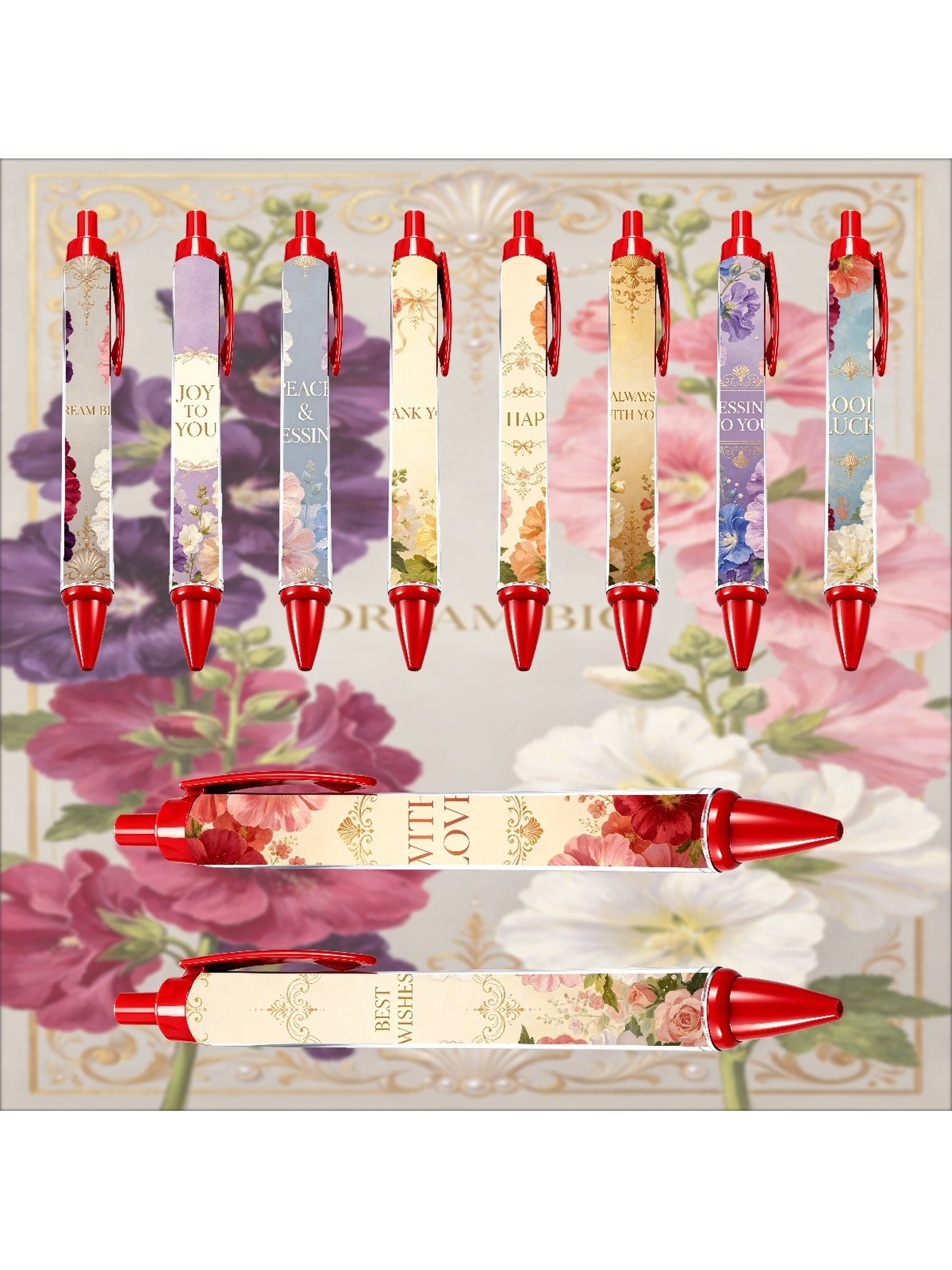 Multi Floral Ballpoint Pens