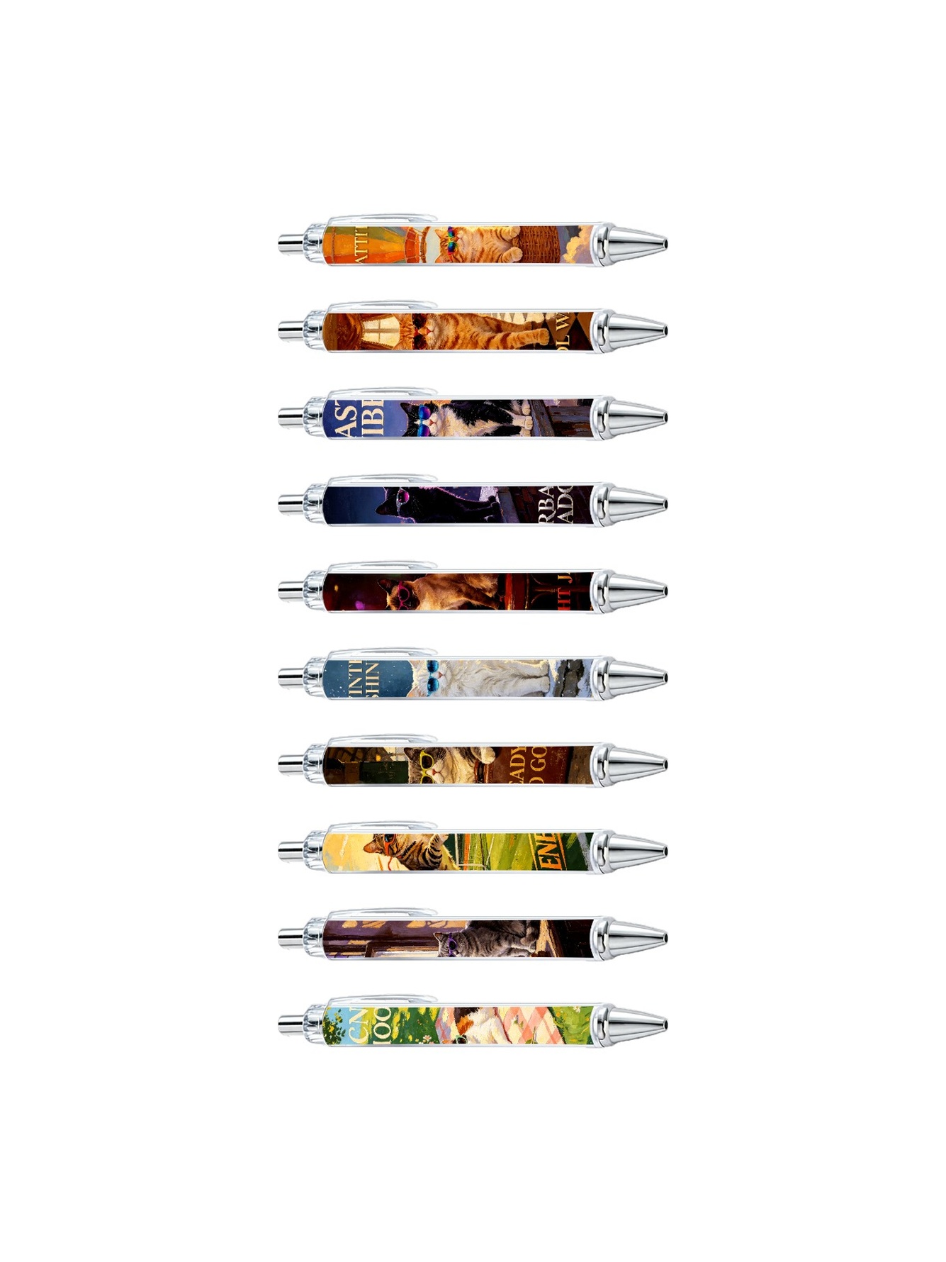 Cat Sunglasses Gel Pens Black Ink - 10-Pack