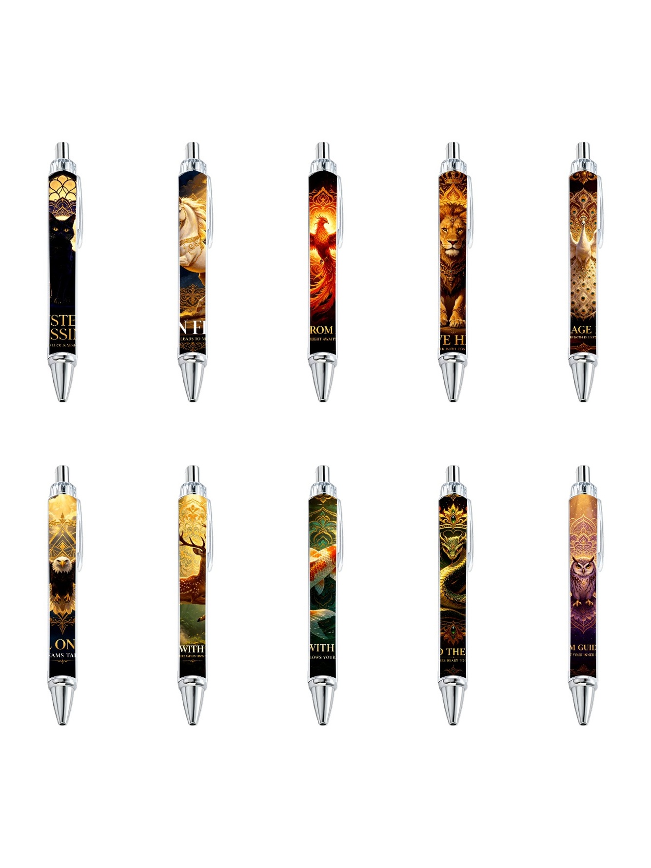 Mystic Animal Ballpoint Pens - 10-Pack