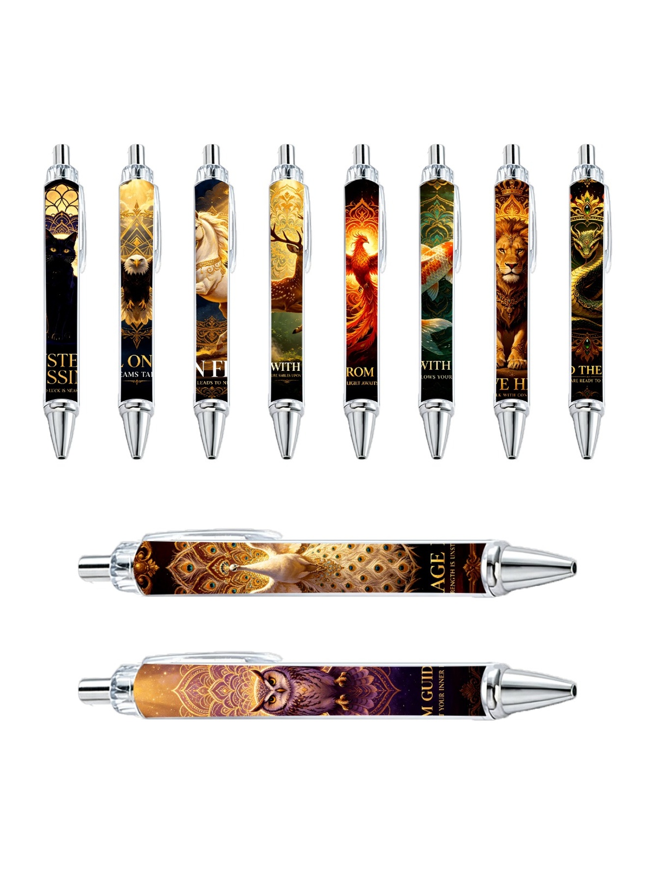 Mystic Animal Ballpoint Pens - 10-Pack