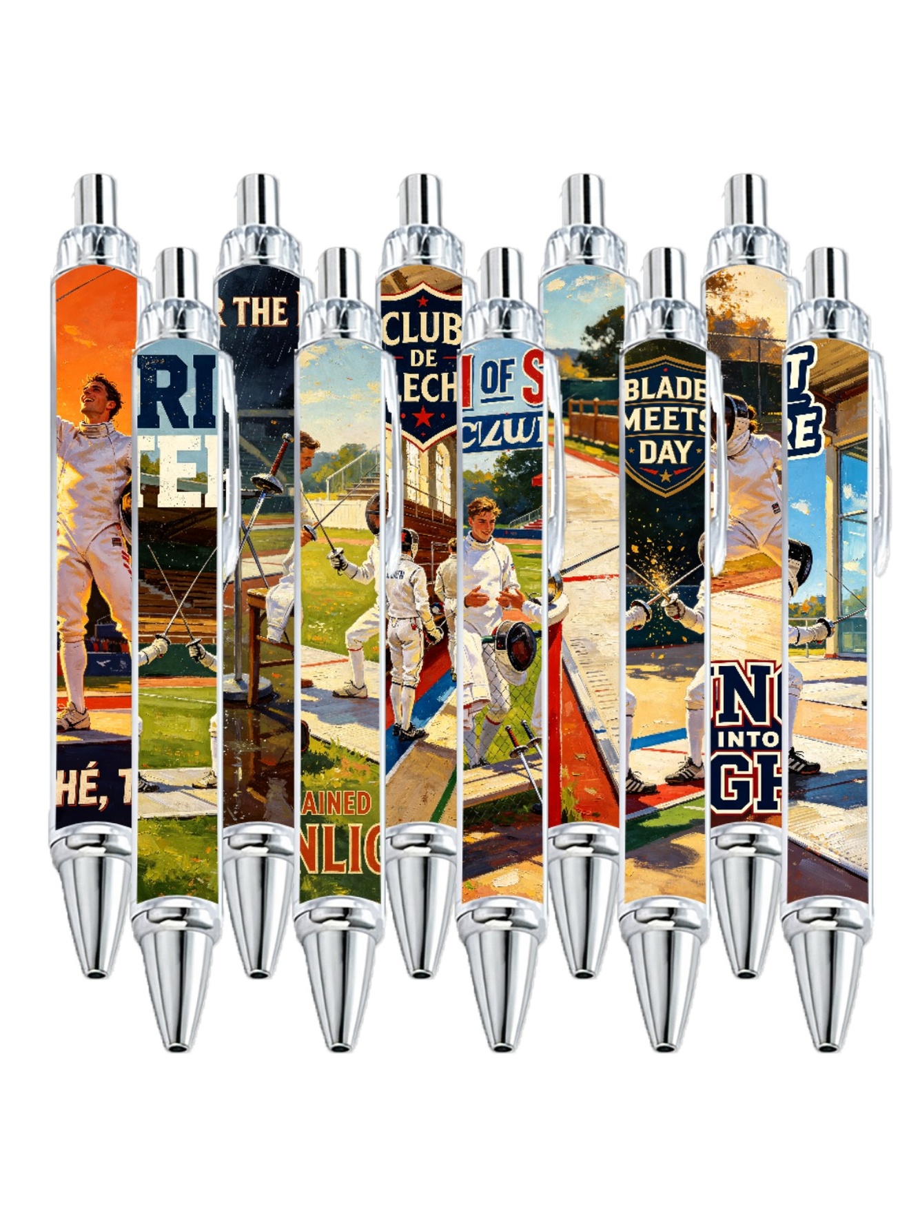 Fencing Ballpoint Pens - 10-Pack