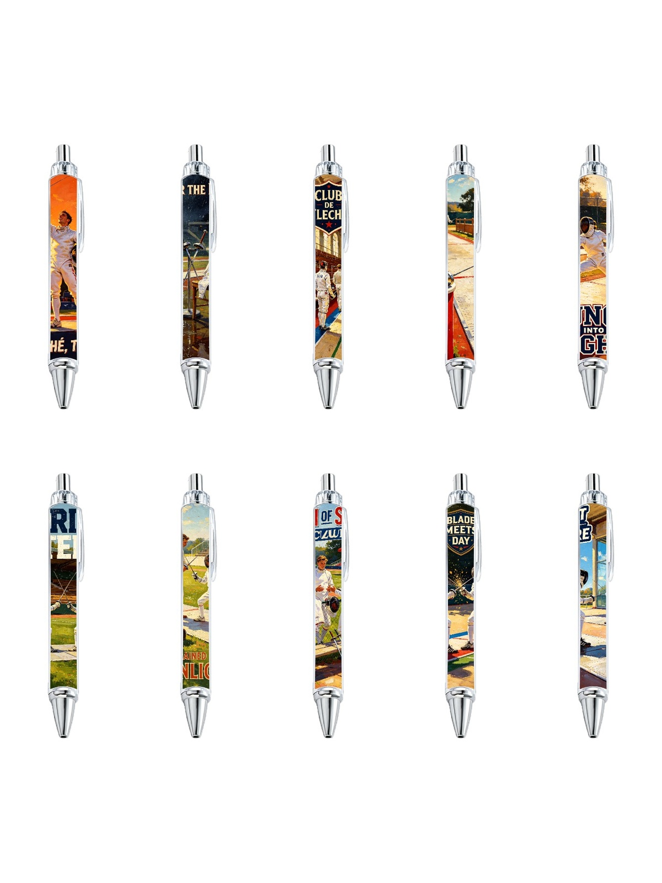 Fencing Ballpoint Pens - 10-Pack