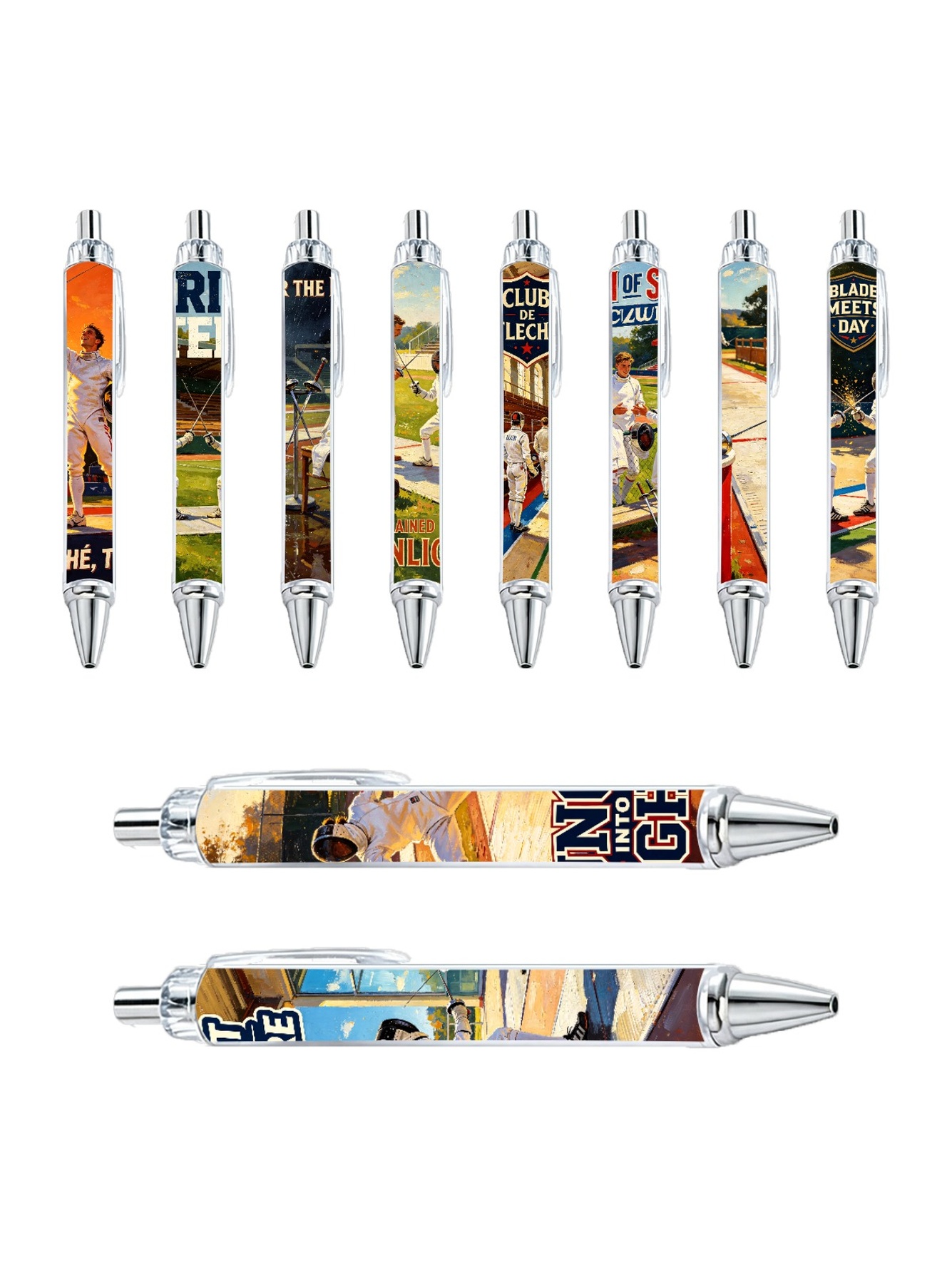 Fencing Ballpoint Pens - 10-Pack
