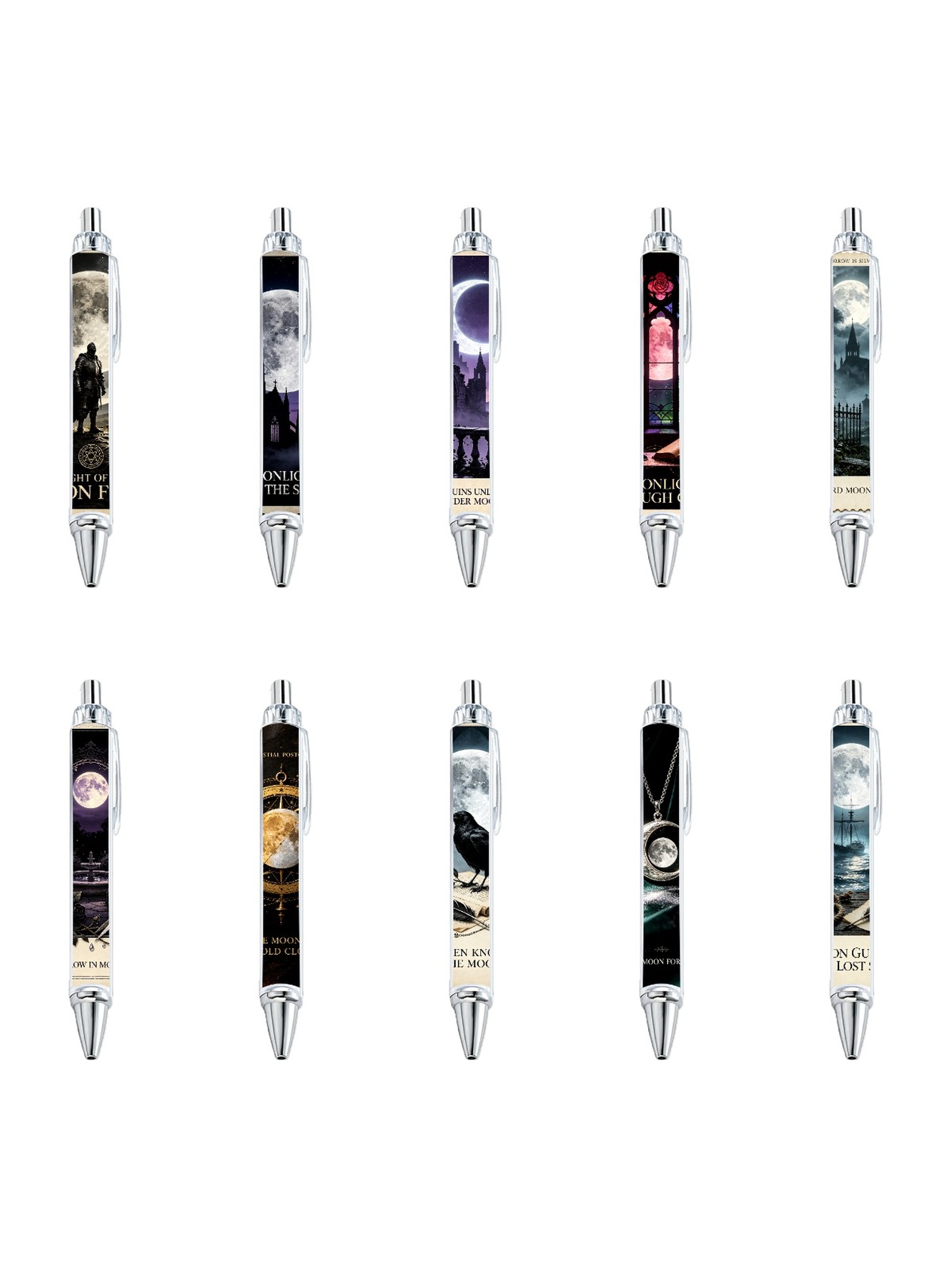 Moon Gel Pens - 10-Pack