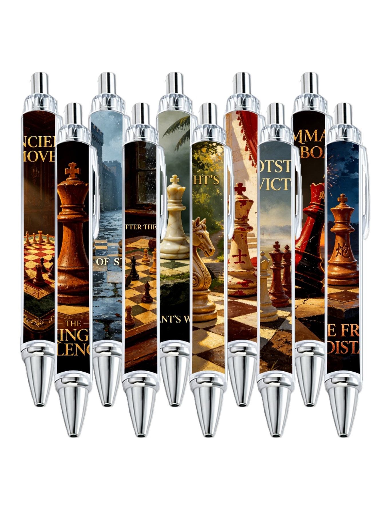 Chess Set Gel Pens Black Ink - 10-Pack