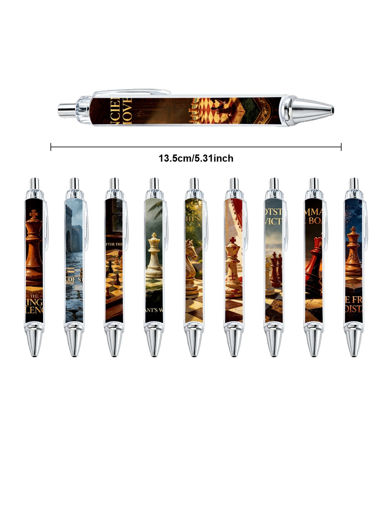 Chess Set Gel Pens Black Ink - 10-Pack