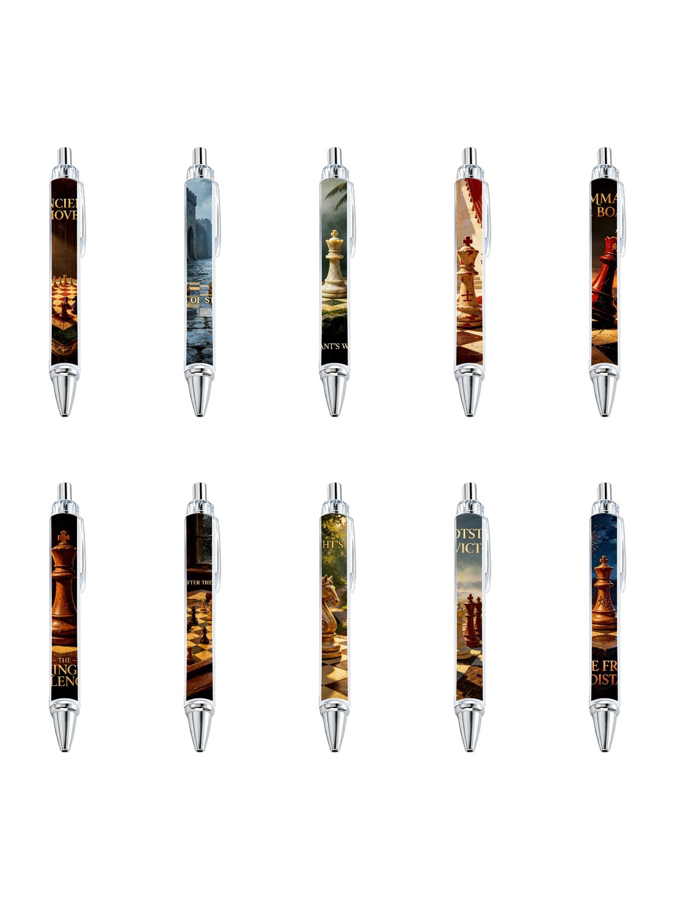 Chess Set Gel Pens Black Ink - 10-Pack