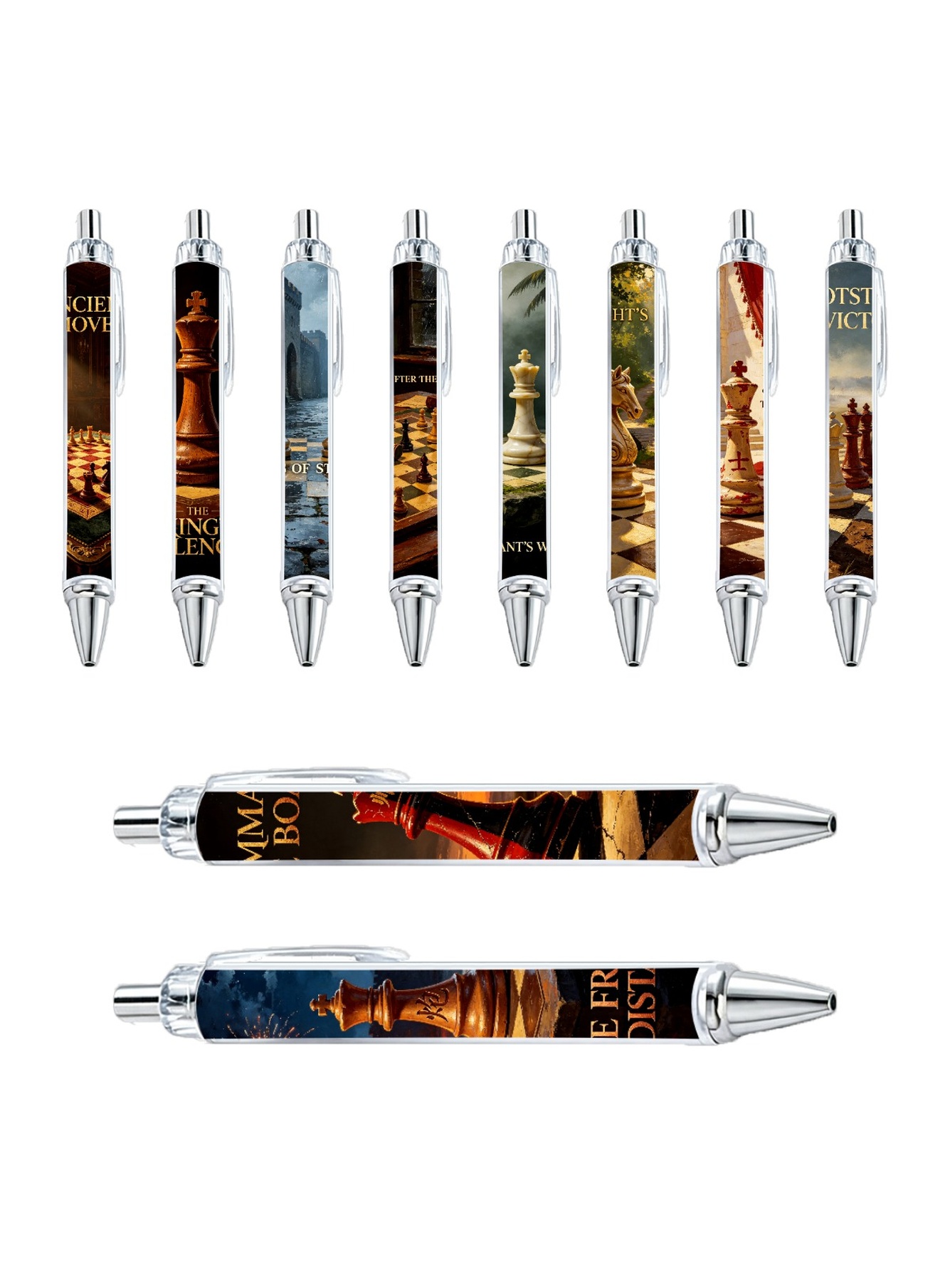Chess Set Gel Pens Black Ink - 10-Pack