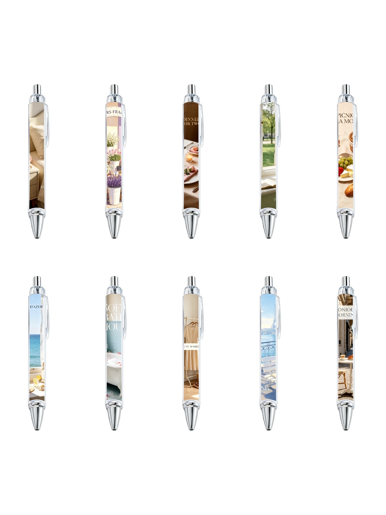 French Style Gel Pens - 10-Pack