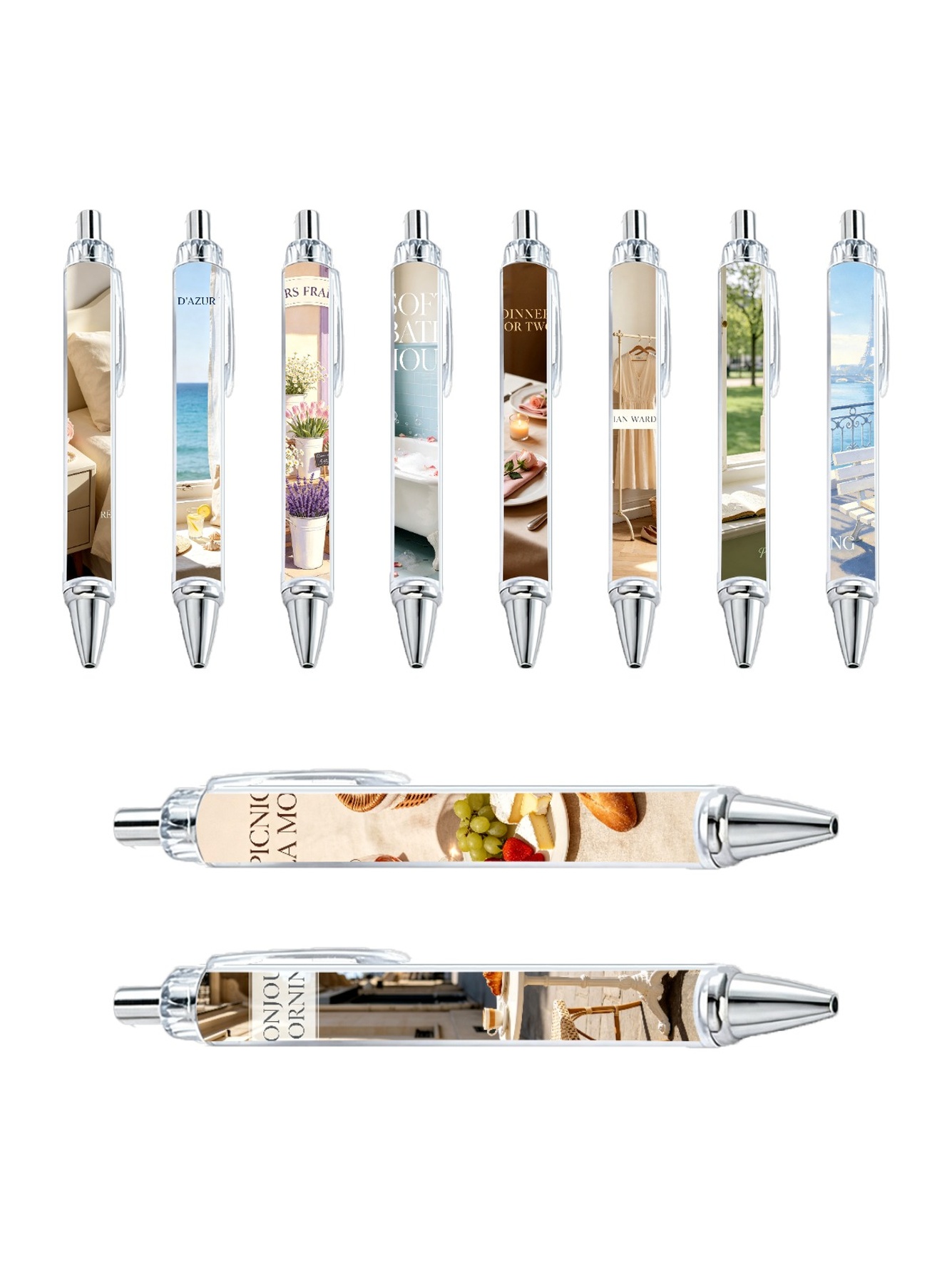 French Style Gel Pens - 10-Pack