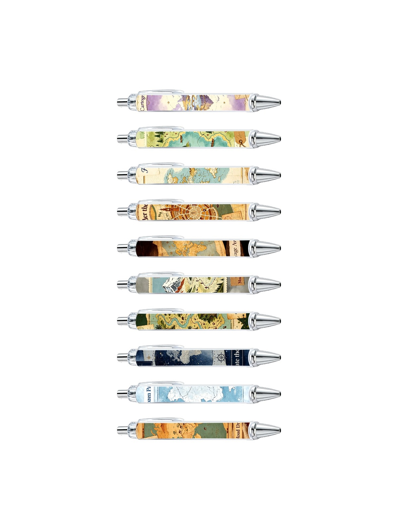 Map Gel Pens - 10-Pack
