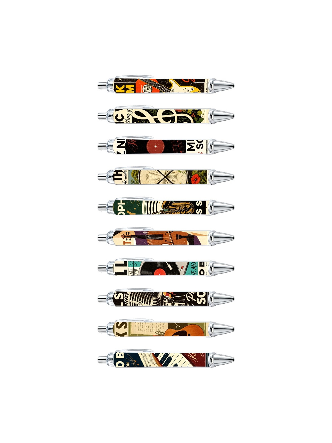 Music Instruments Ballpoint Pens - 10-Pack