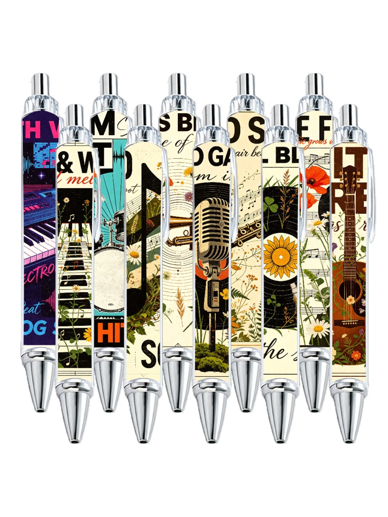 Music Flower Ballpoint Pens P- 10-Pack