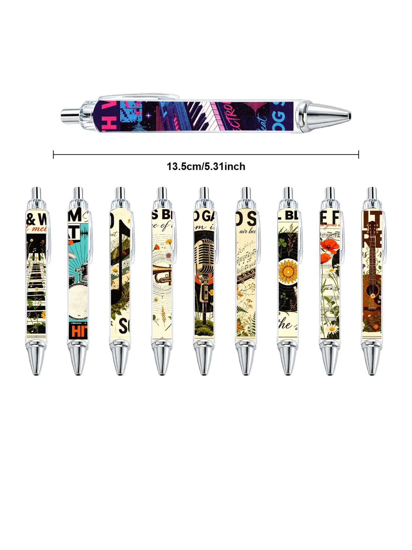 Music Flower Ballpoint Pens P- 10-Pack