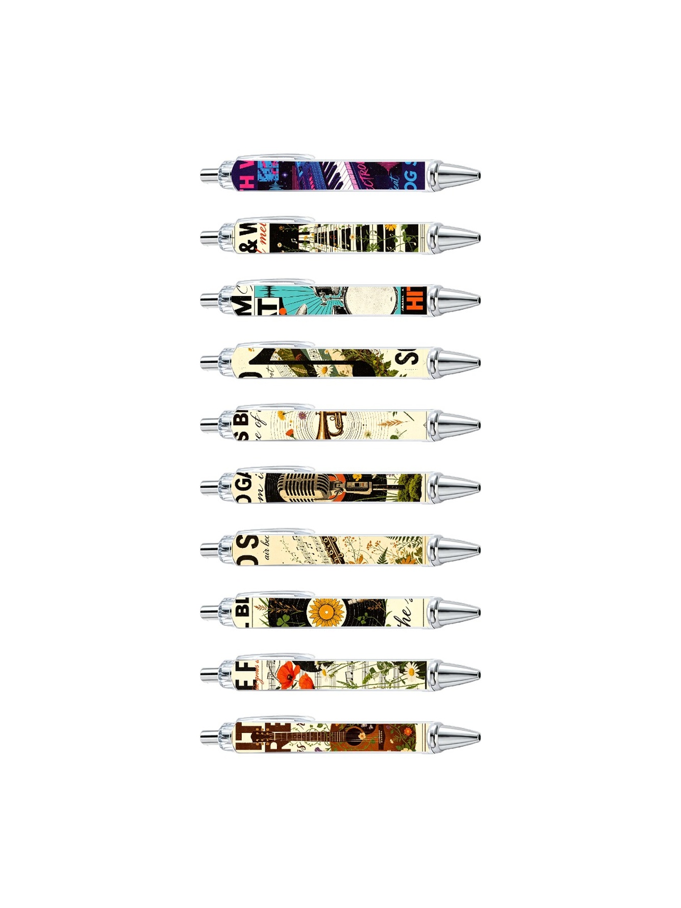 Music Flower Ballpoint Pens P- 10-Pack