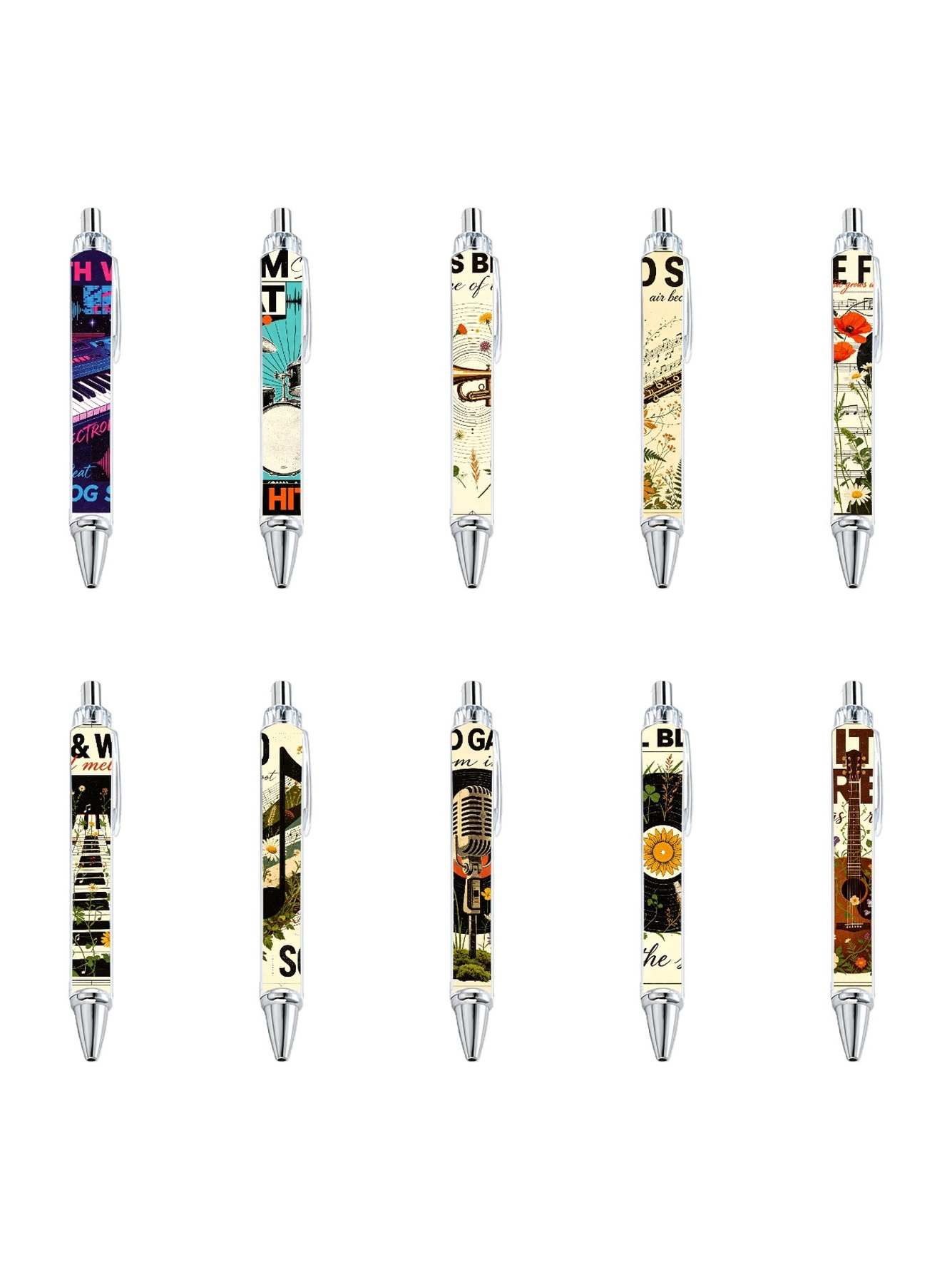 Music Flower Ballpoint Pens P- 10-Pack