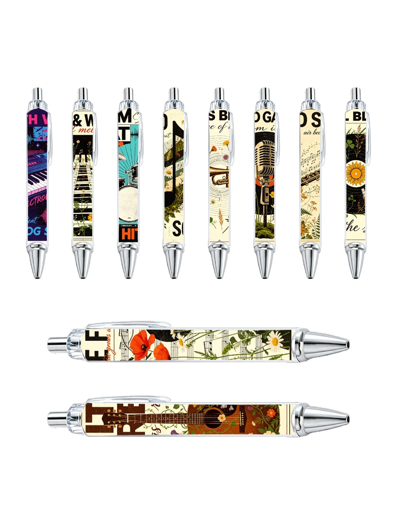 Music Flower Ballpoint Pens P- 10-Pack