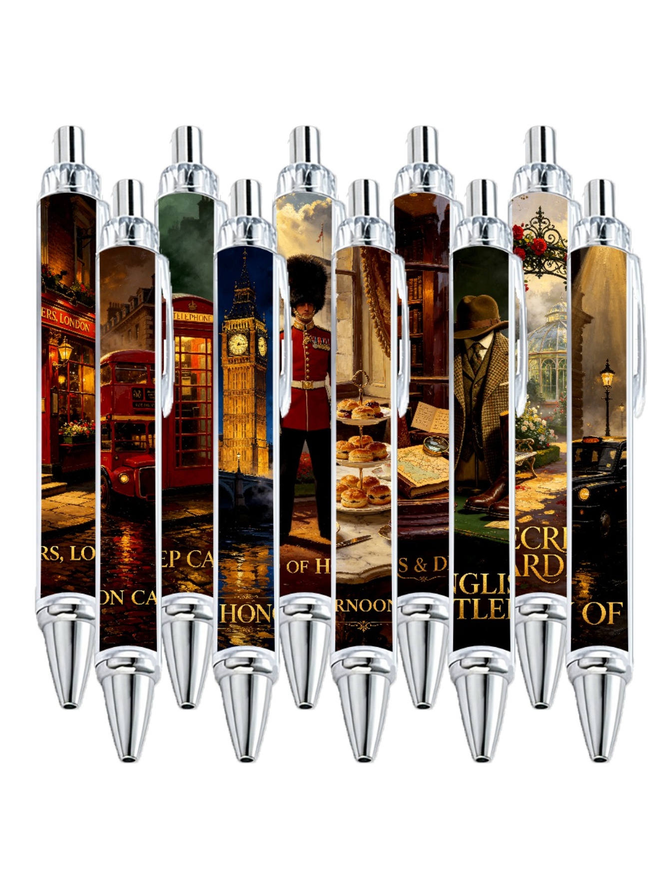 British Style Gel Pens - 10-Pack